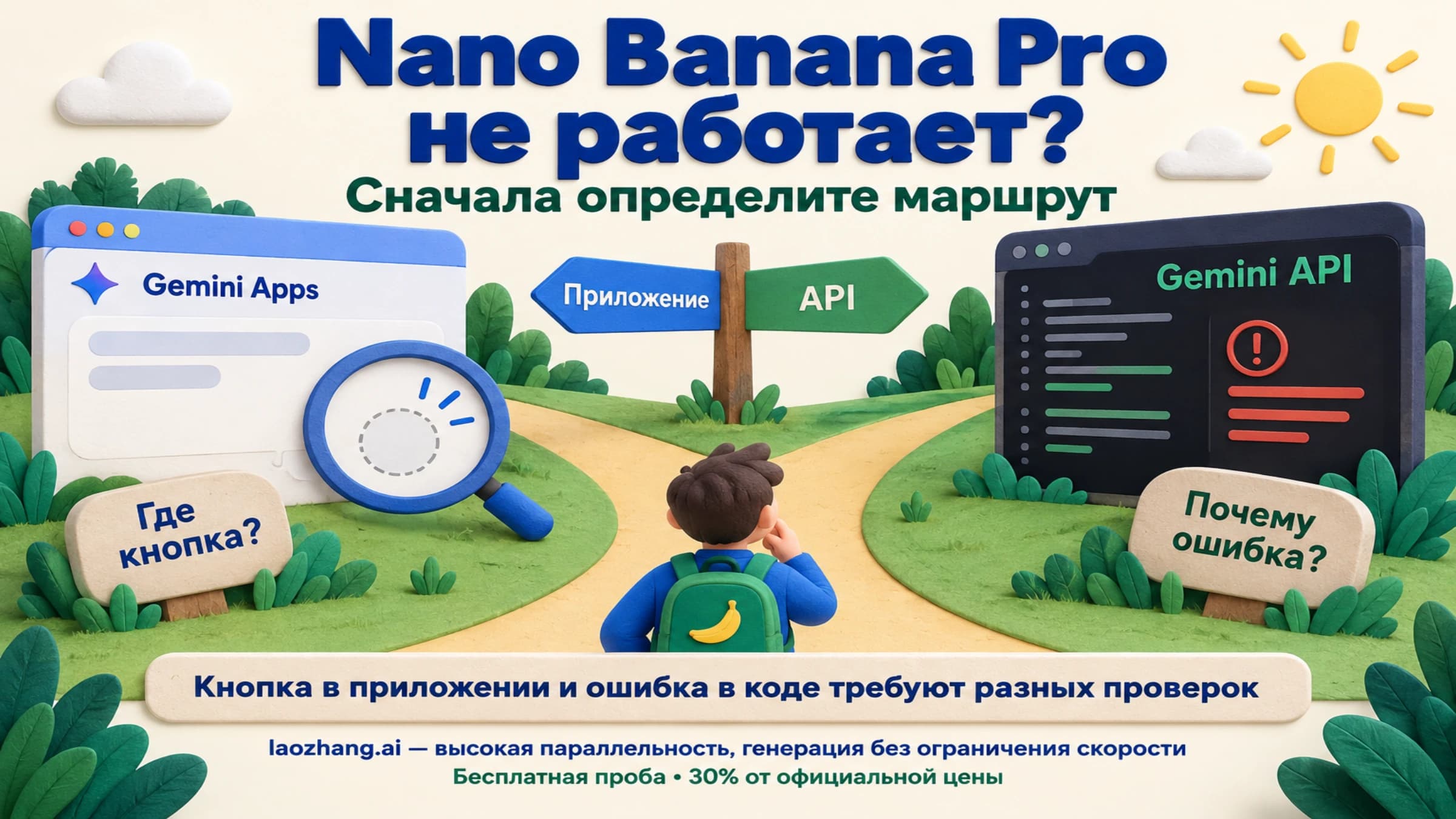 Разделение диагностики Nano Banana Pro между Gemini Apps и Gemini API