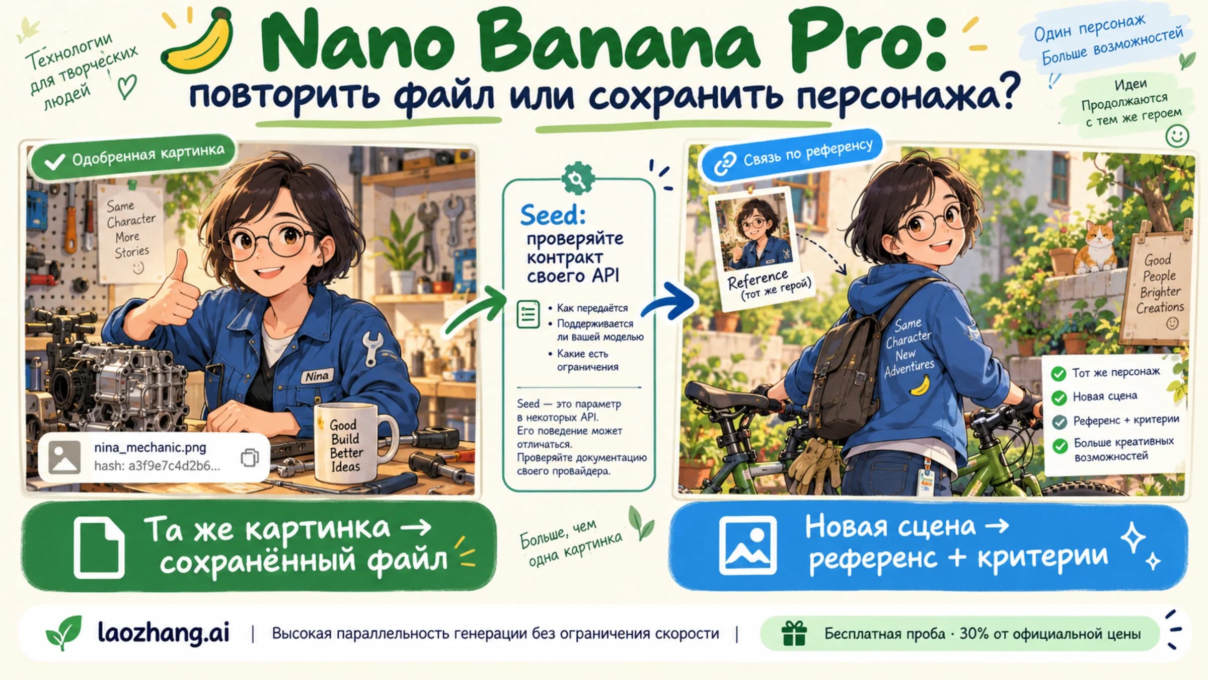 Сохранённый файл для точного повторного показа и референс Нины для новой сцены с тем же персонажем