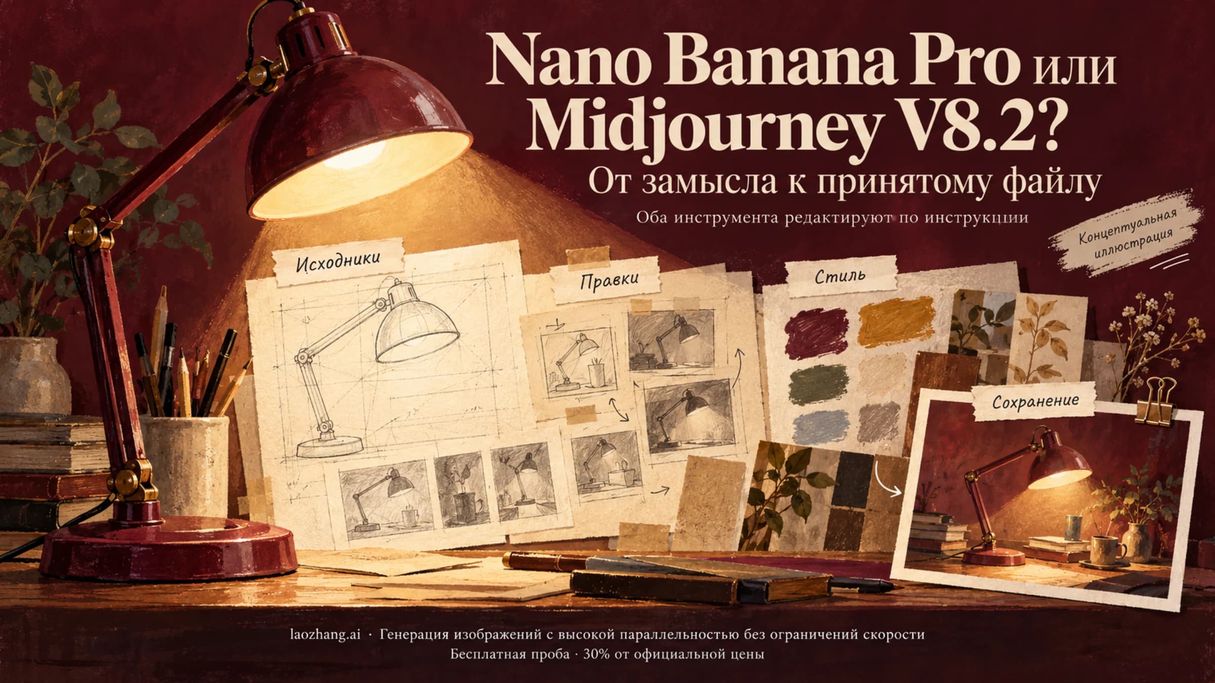 Иллюстрация сравнения Nano Banana Pro и Midjourney v8