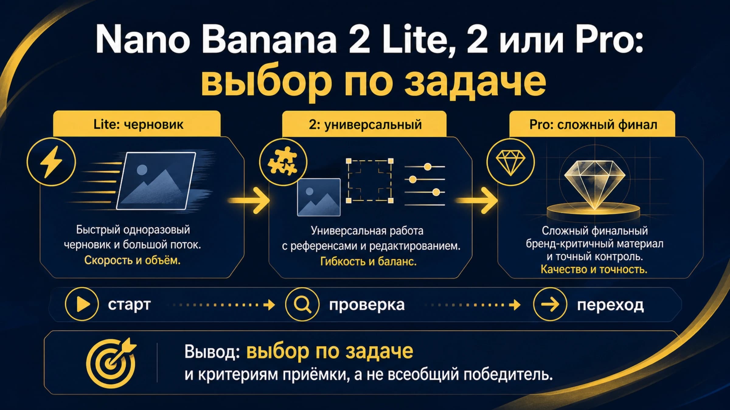 Три маршрута для Nano Banana 2 Lite, Nano Banana 2 и Nano Banana Pro