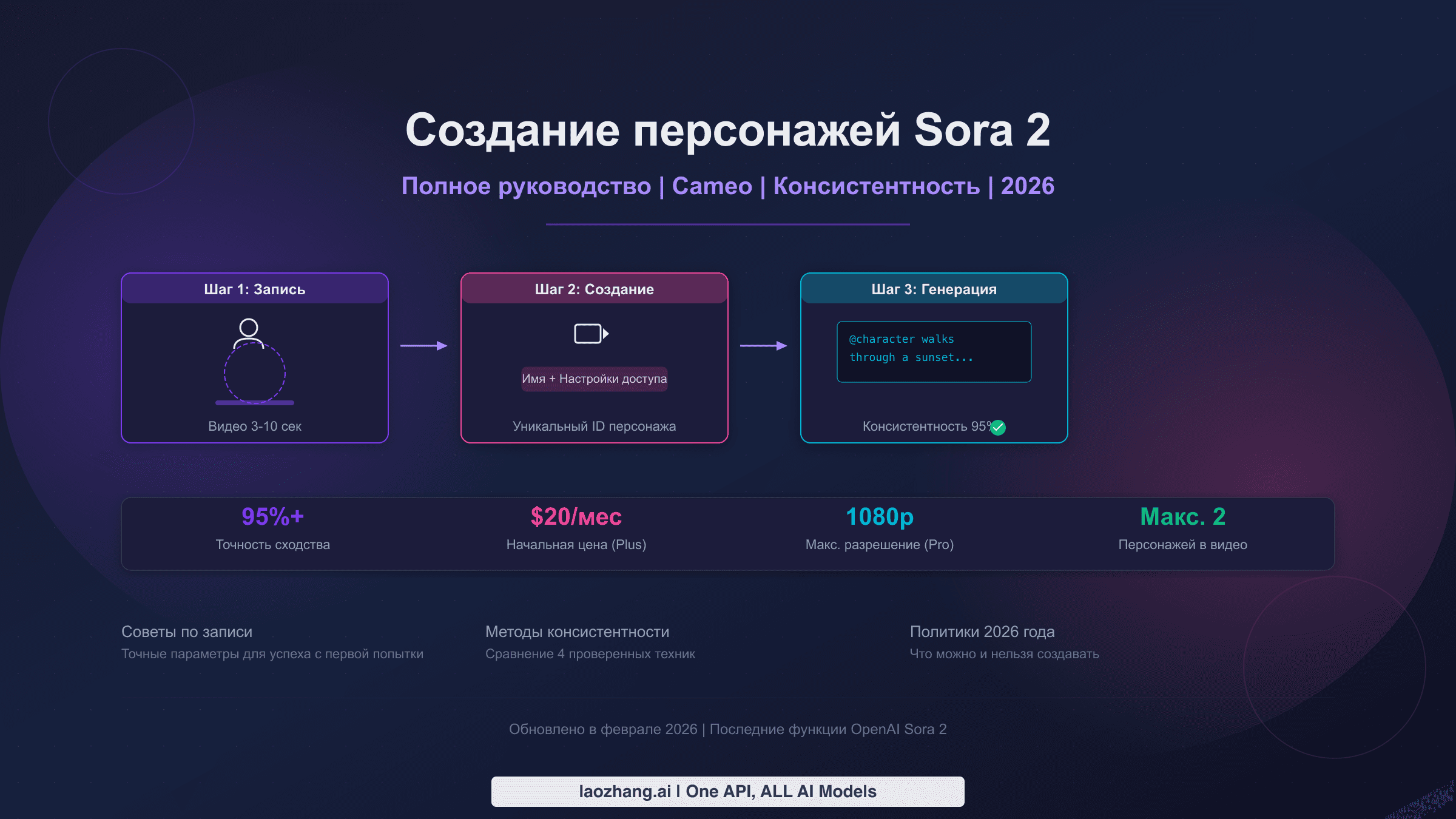 Полное руководство по созданию персонажей в Sora 2: трёхэтапный рабочий процесс от записи до генерации видео
