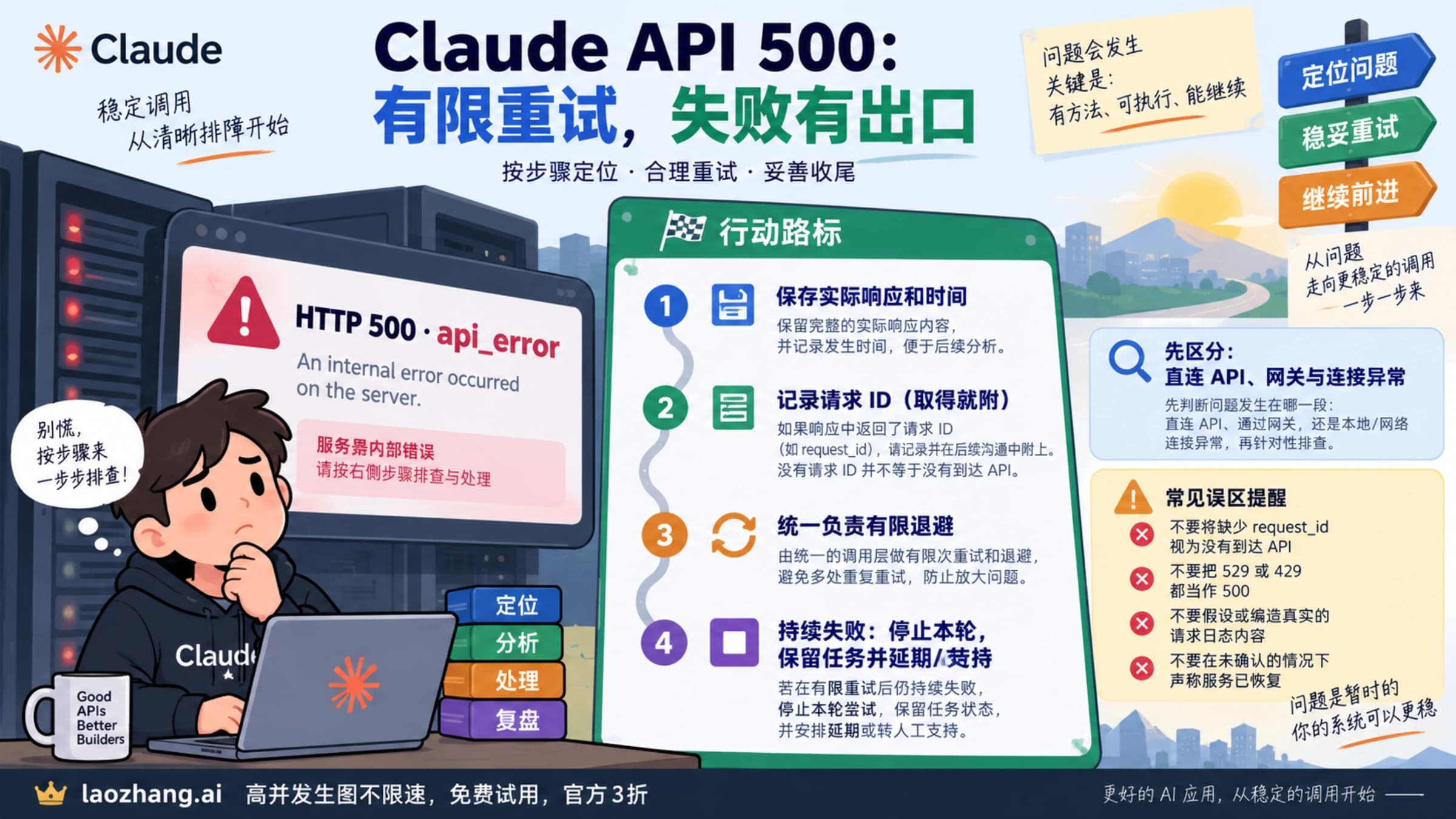 Claude API 500 的实际错误识别、有限重试与失败出口