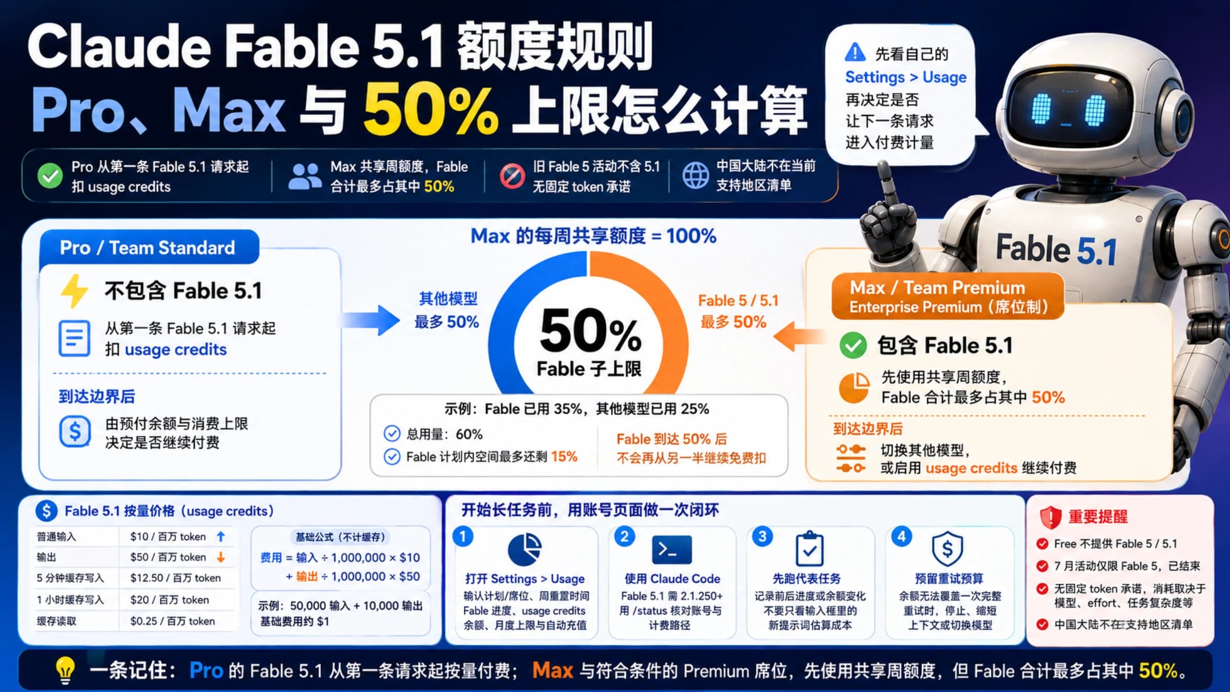 Claude Fable 5.1 在 Pro 与 Max 中的每周额度判断