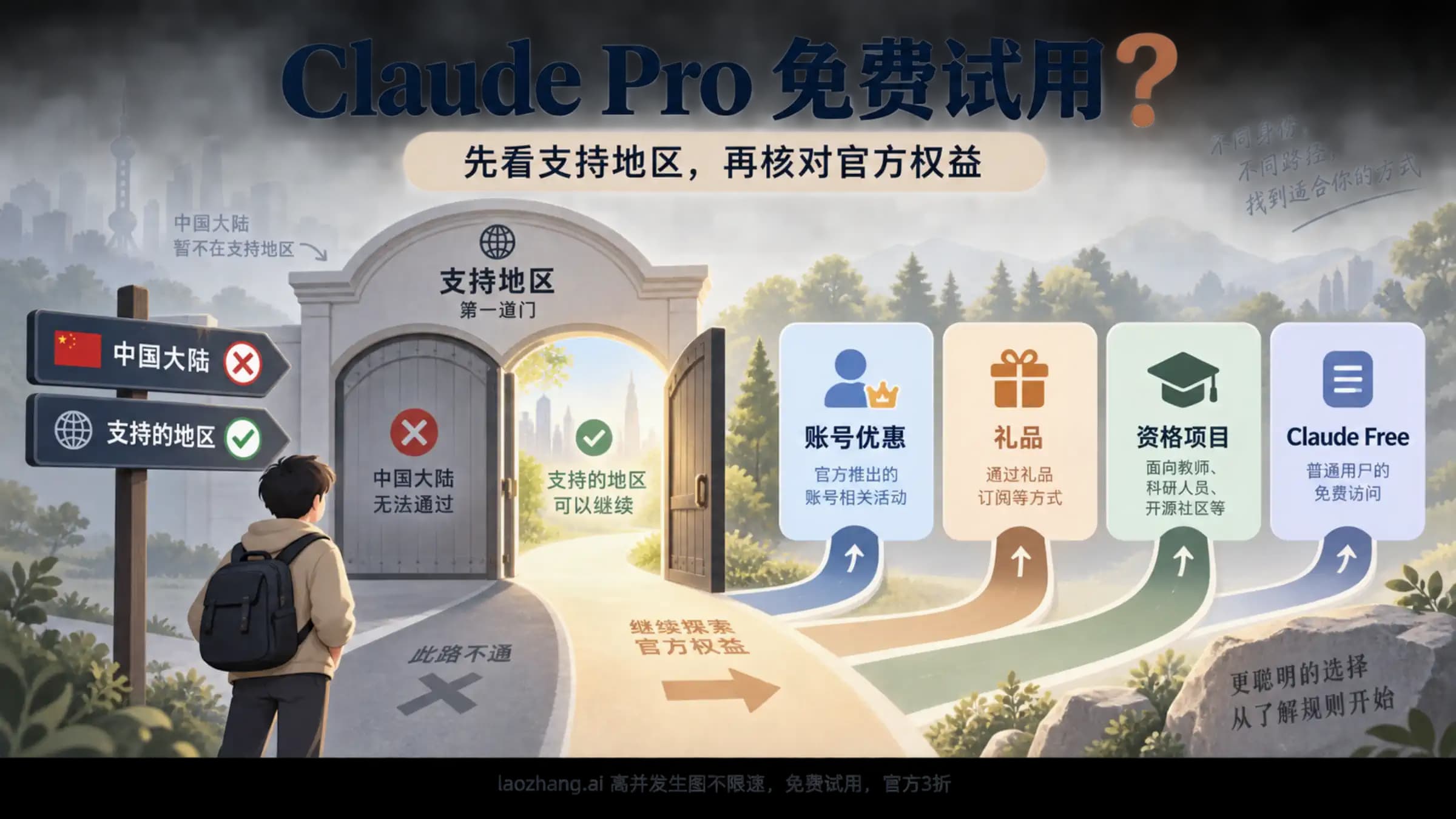 Claude Pro 免费试用判断:先过支持地区门槛,再看官方路线和结账页条款