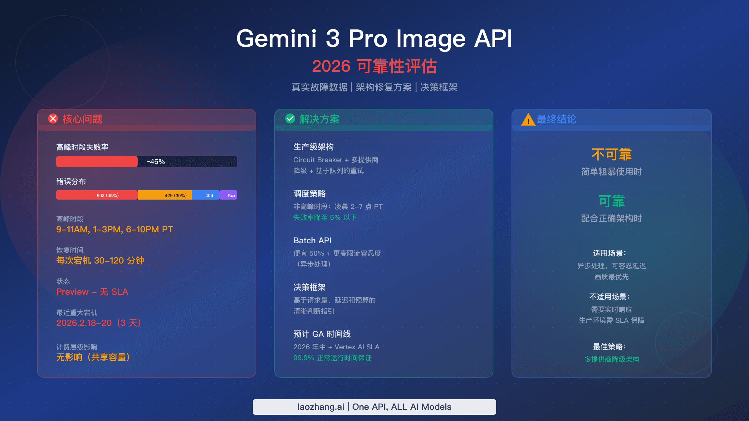 Gemini 3 Pro Image API 可靠性评估:展示故障数据与架构解决方案