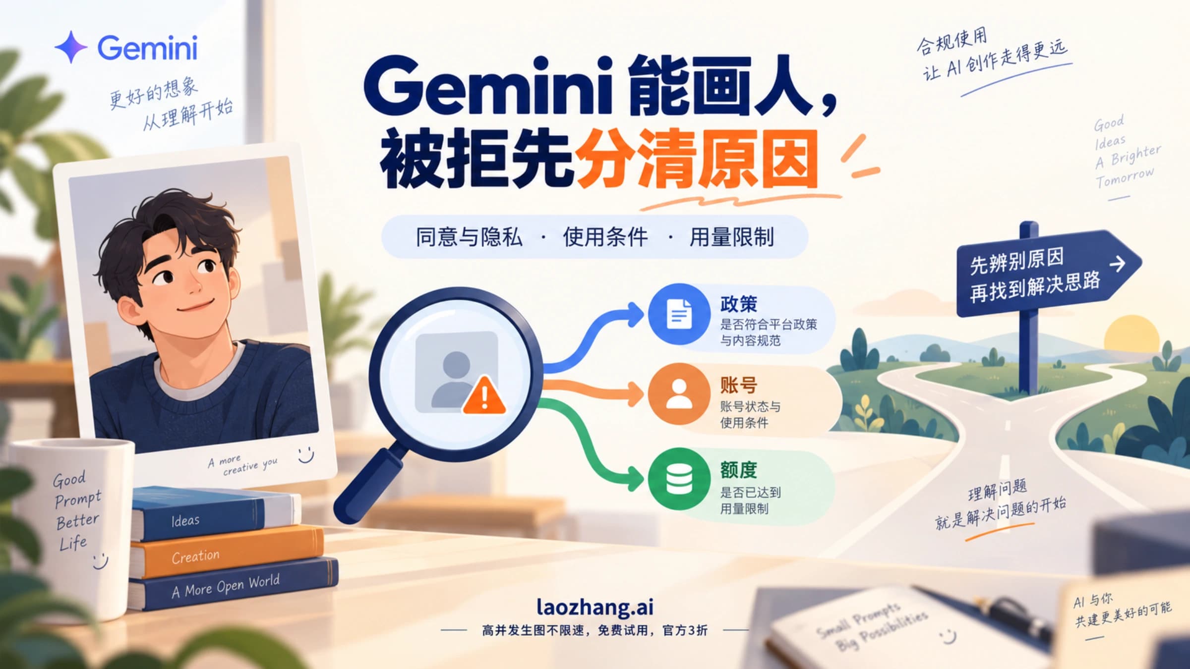 Gemini 人物图片被拒时的政策、账号和额度三类原因