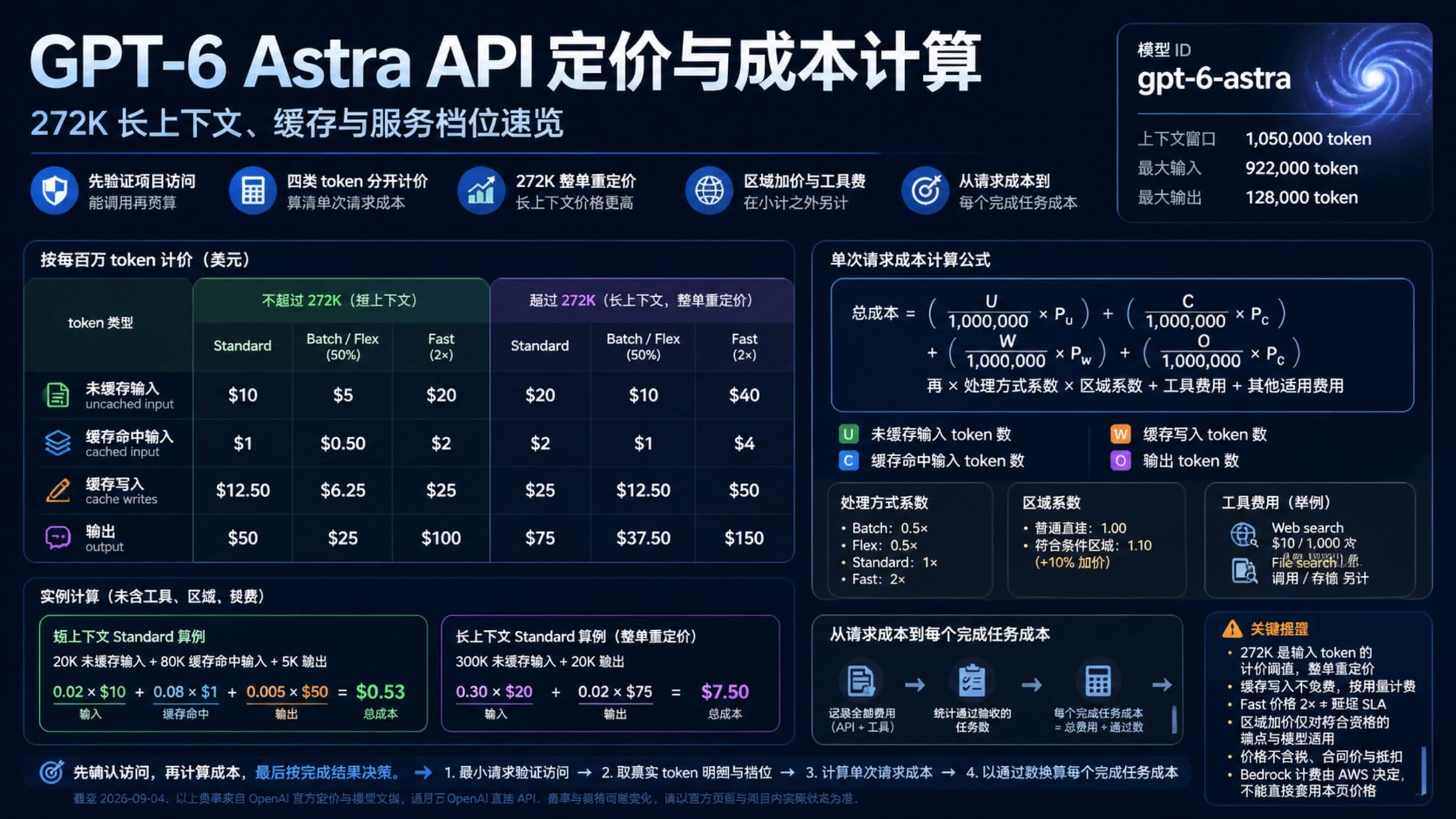 GPT-6 Astra API 直连定价、272K 长上下文与成本计算总览