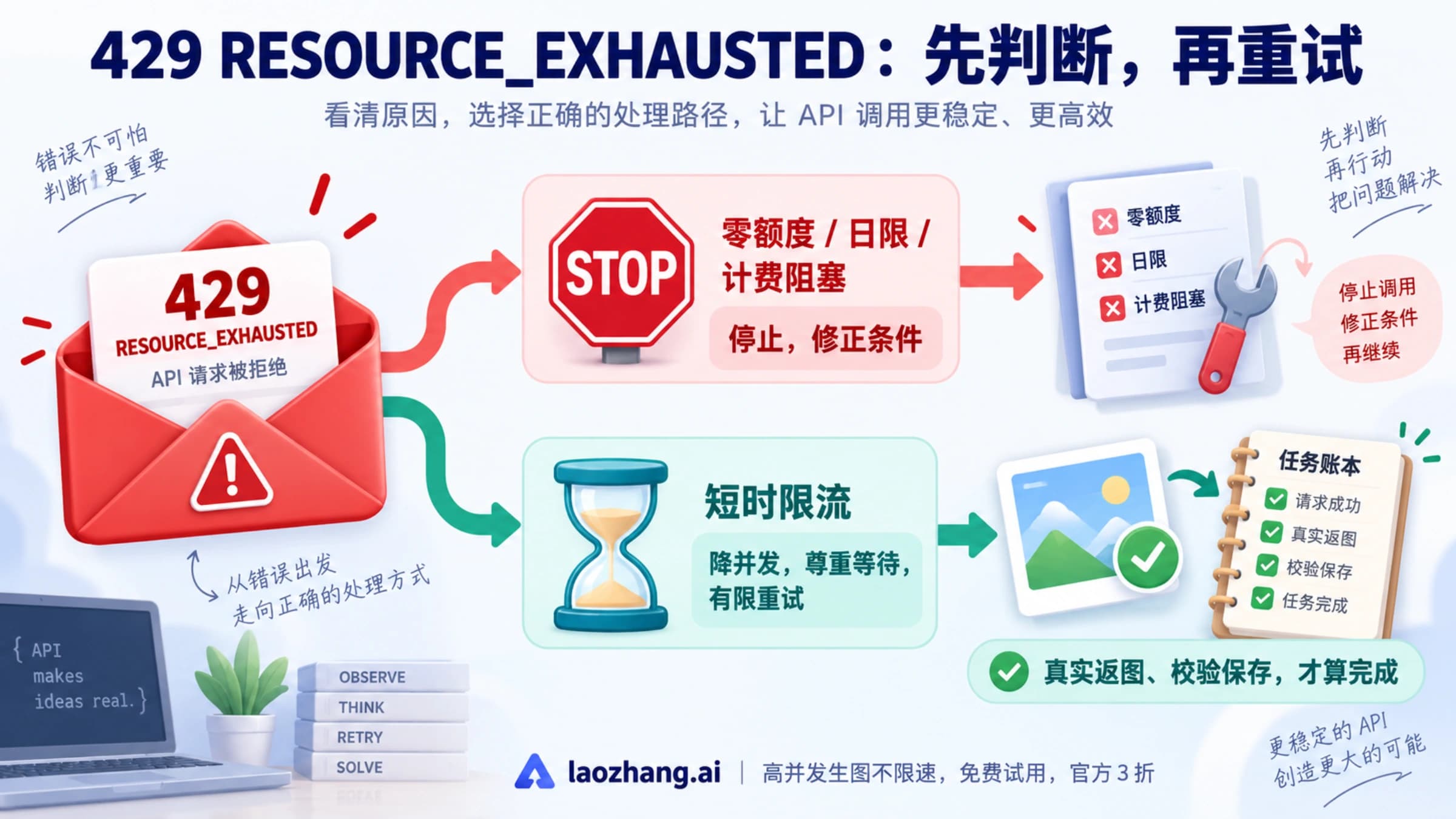429 RESOURCE_EXHAUSTED 的停止条件与短时限流有限重试分流