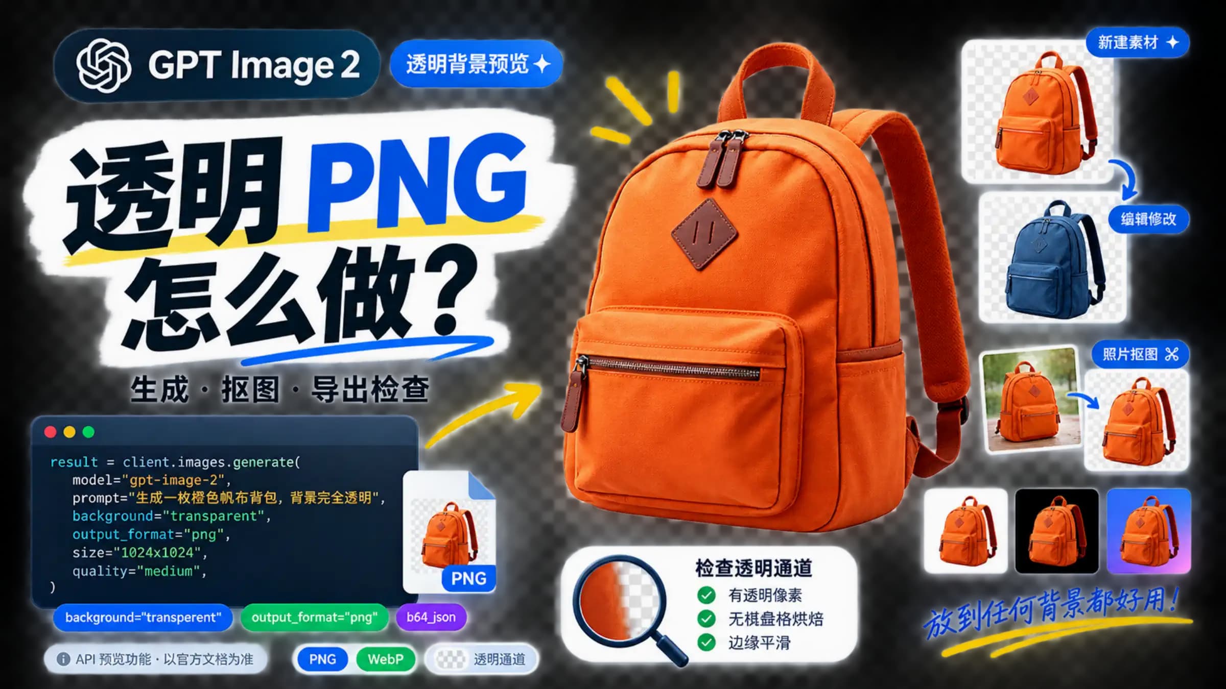 透明 PNG 制作、背景去除与文件检查主题插图