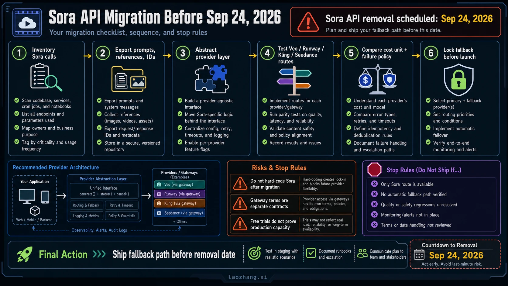 Sora API migration checklist before September 24 2026