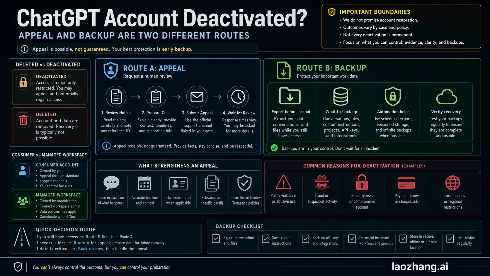 ChatGPT Account Deactivated? How to Appeal and Back Up Your Work