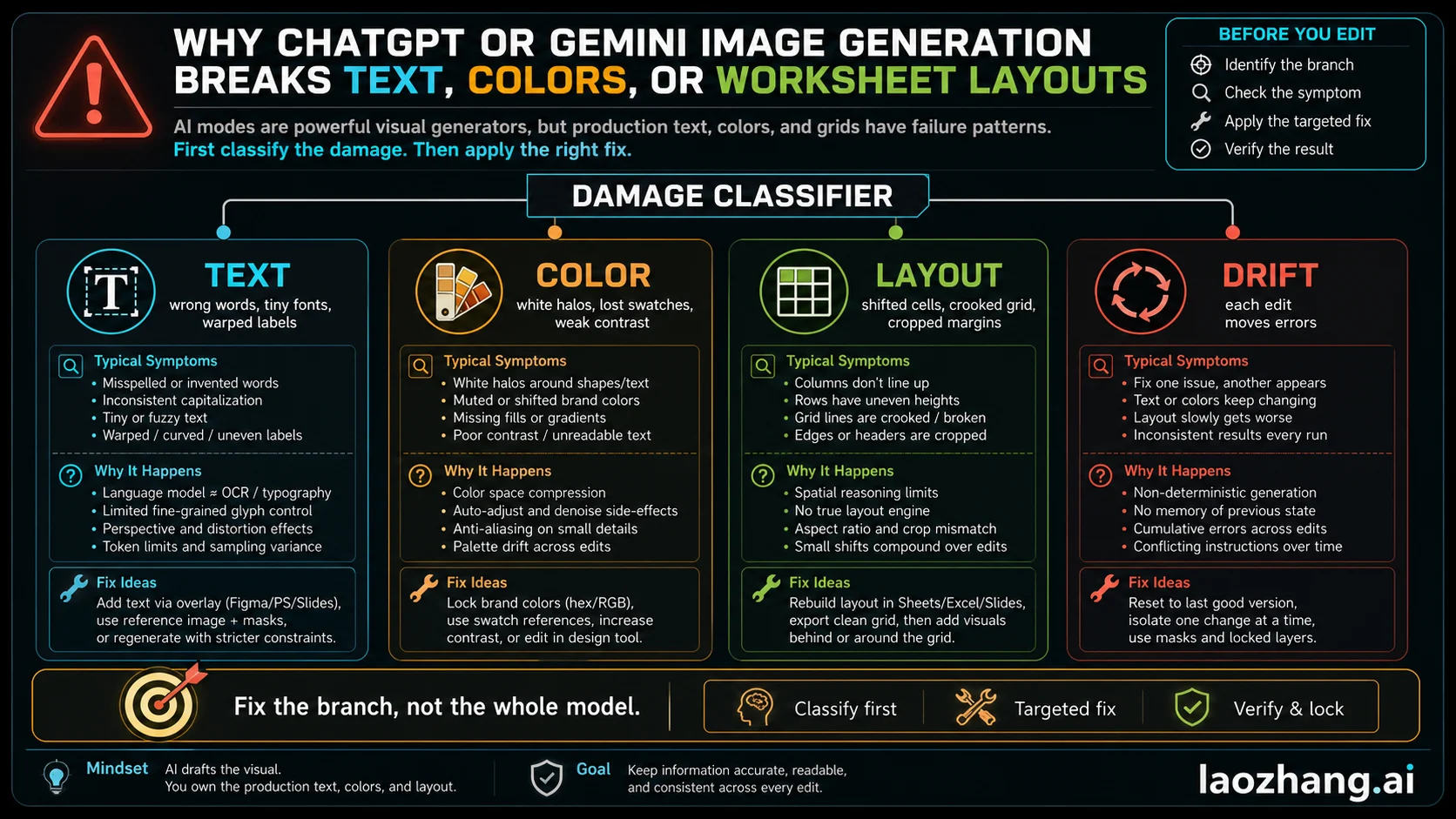 Classifier for text, color, layout, and drift problems in AI-generated worksheet images.