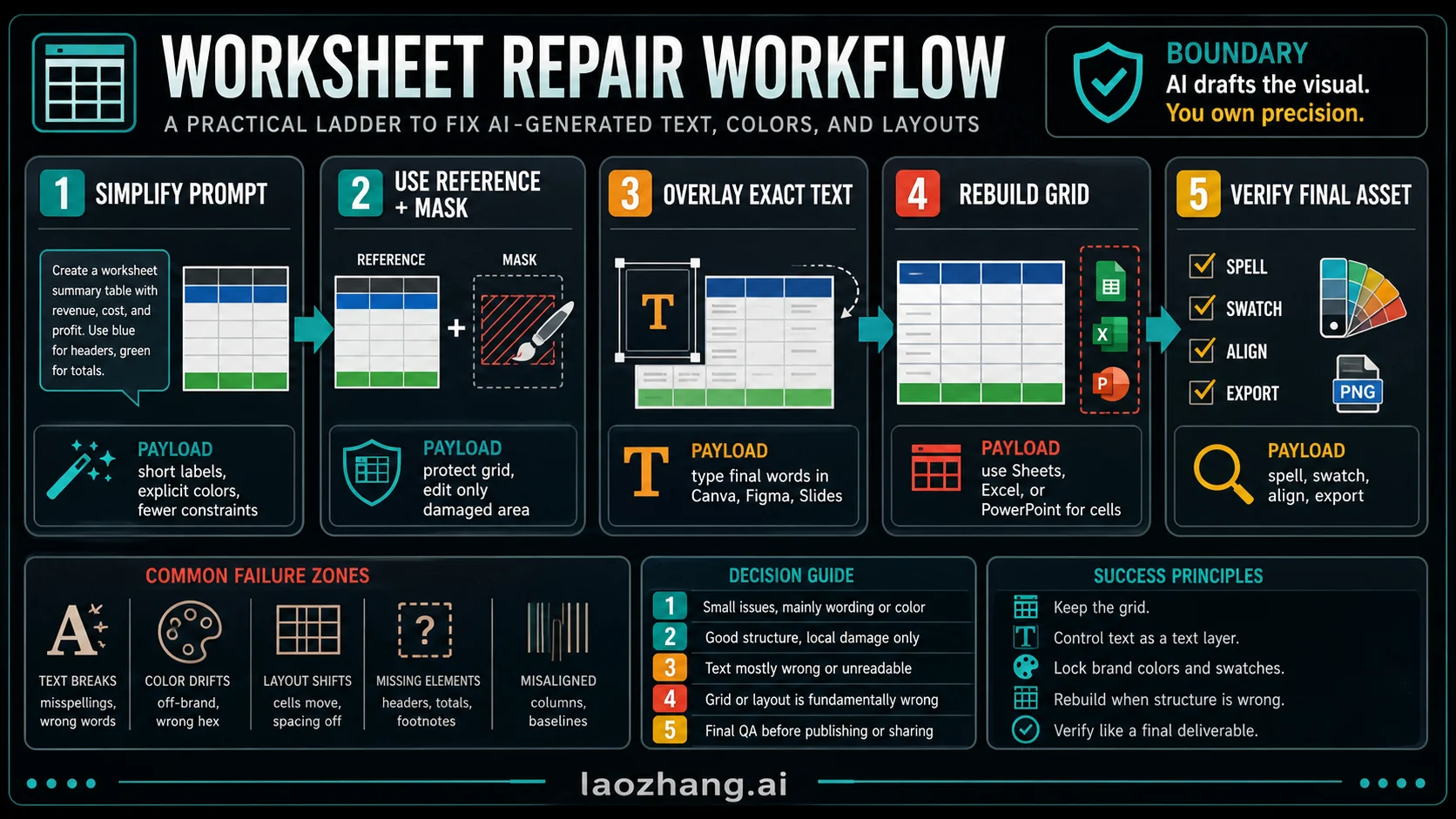 Workflow for repairing worksheet images damaged by ChatGPT or Gemini image generation.