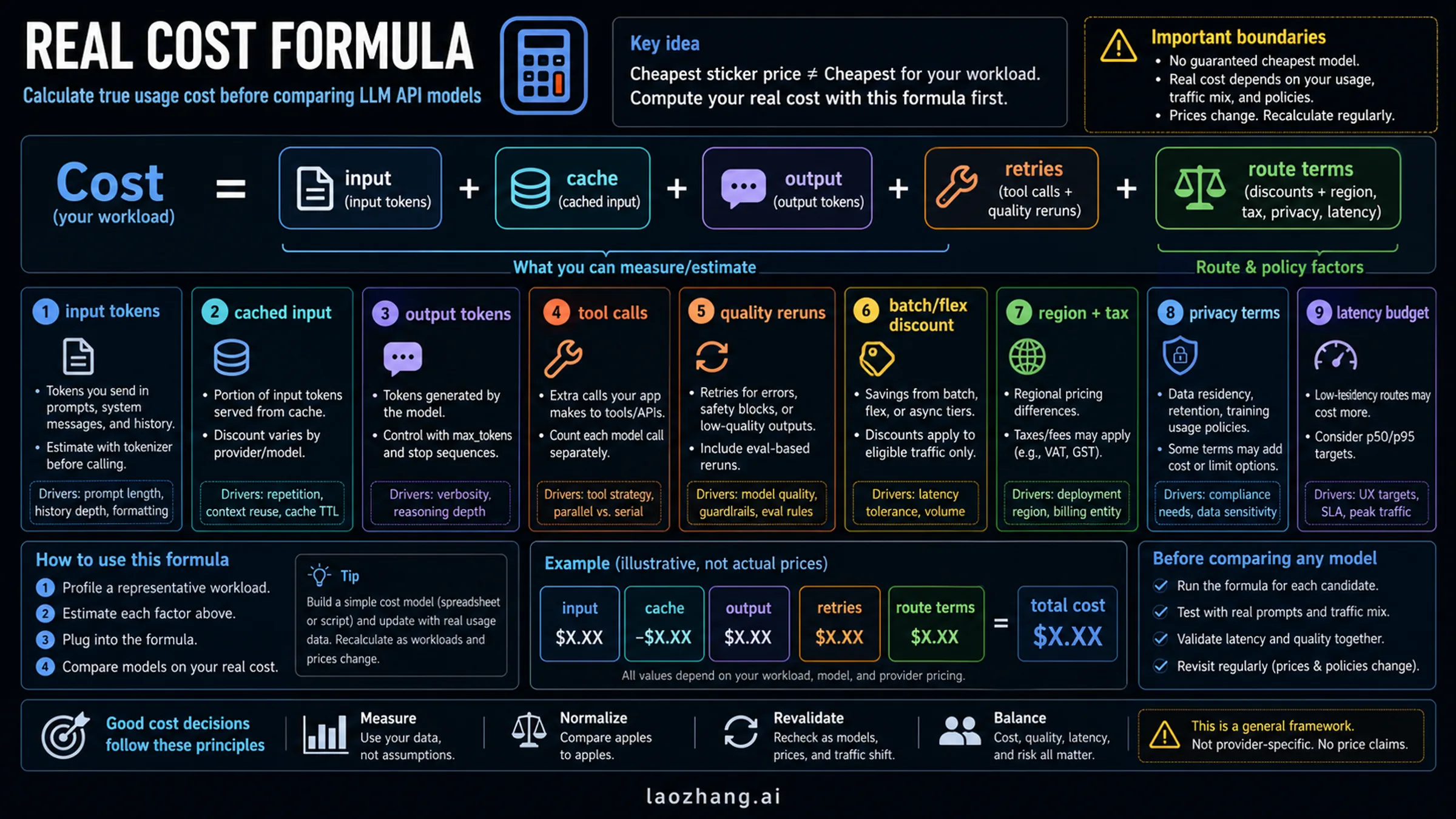 Real LLM API cost formula board
