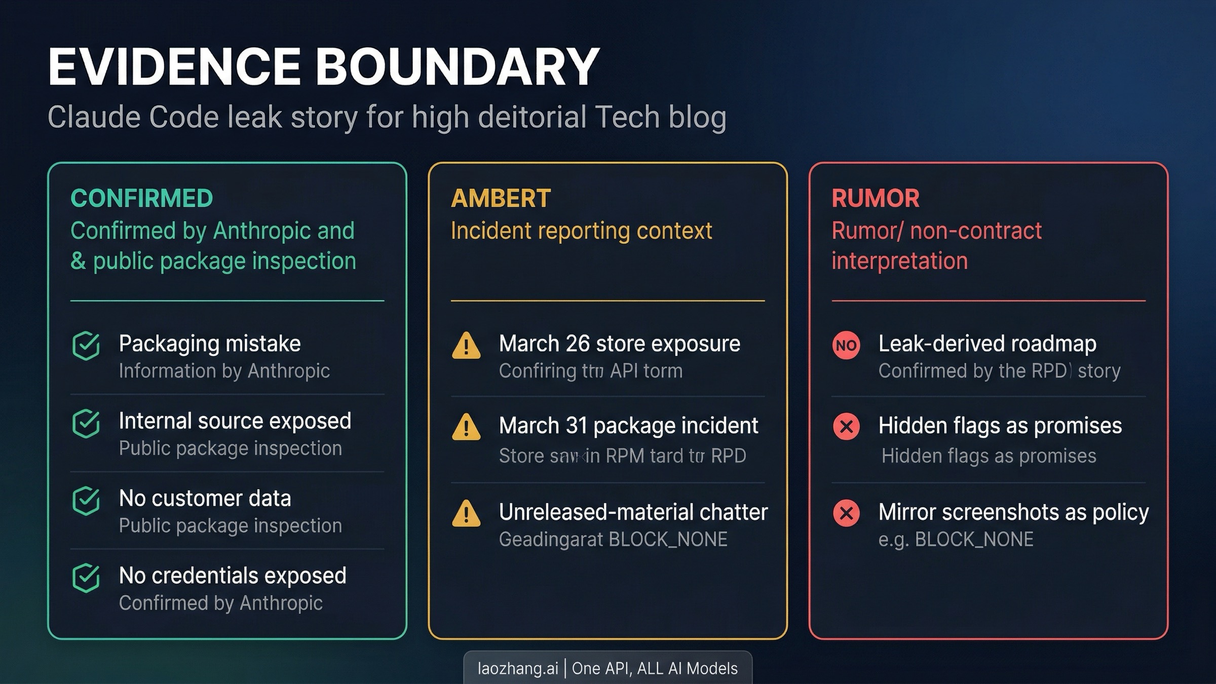 Official vs reported vs unknown boundary for the Claude Code leak