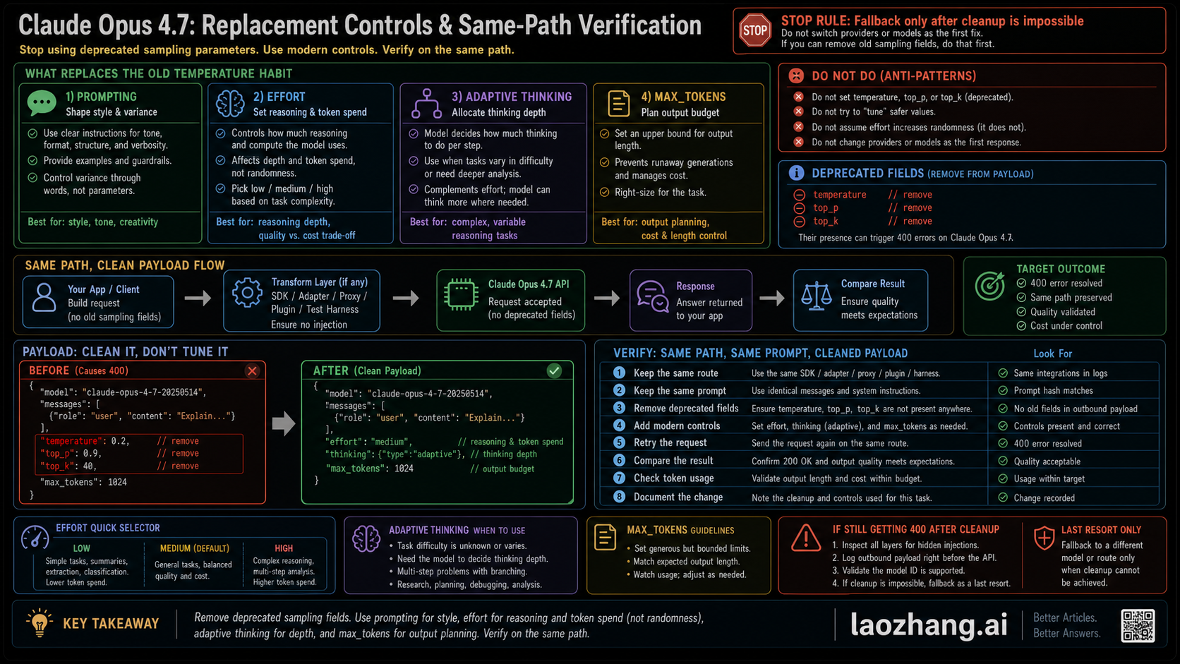 Claude Opus 4.7 replacement controls and verification checklist