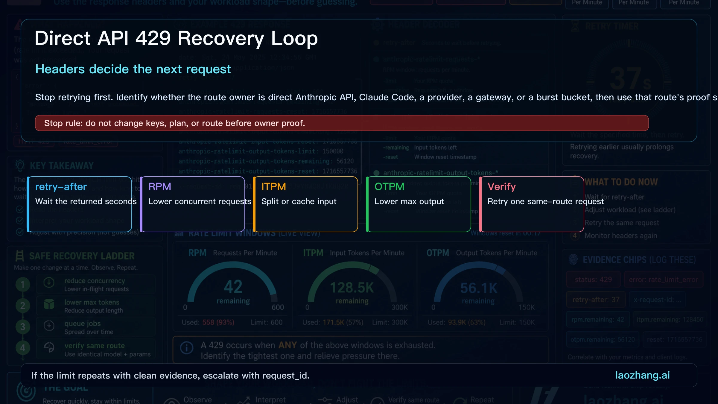 Direct API 429 header and retry loop