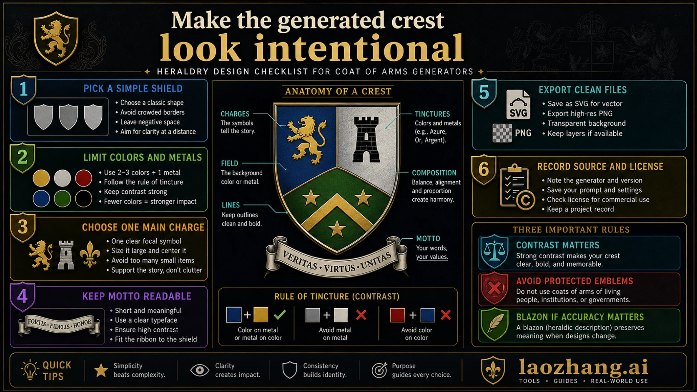 Heraldry design checklist