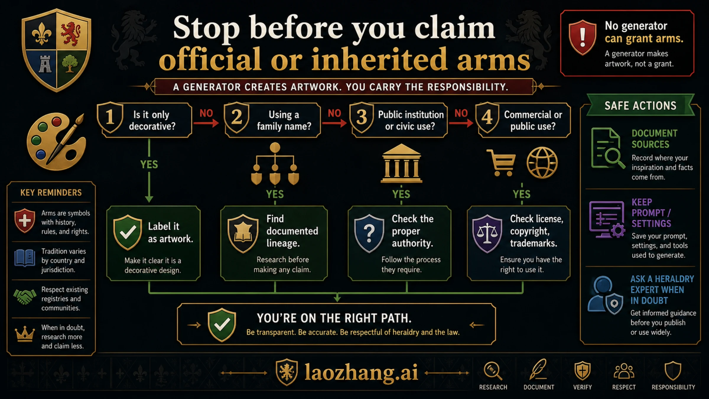 Official and family arms stop flow