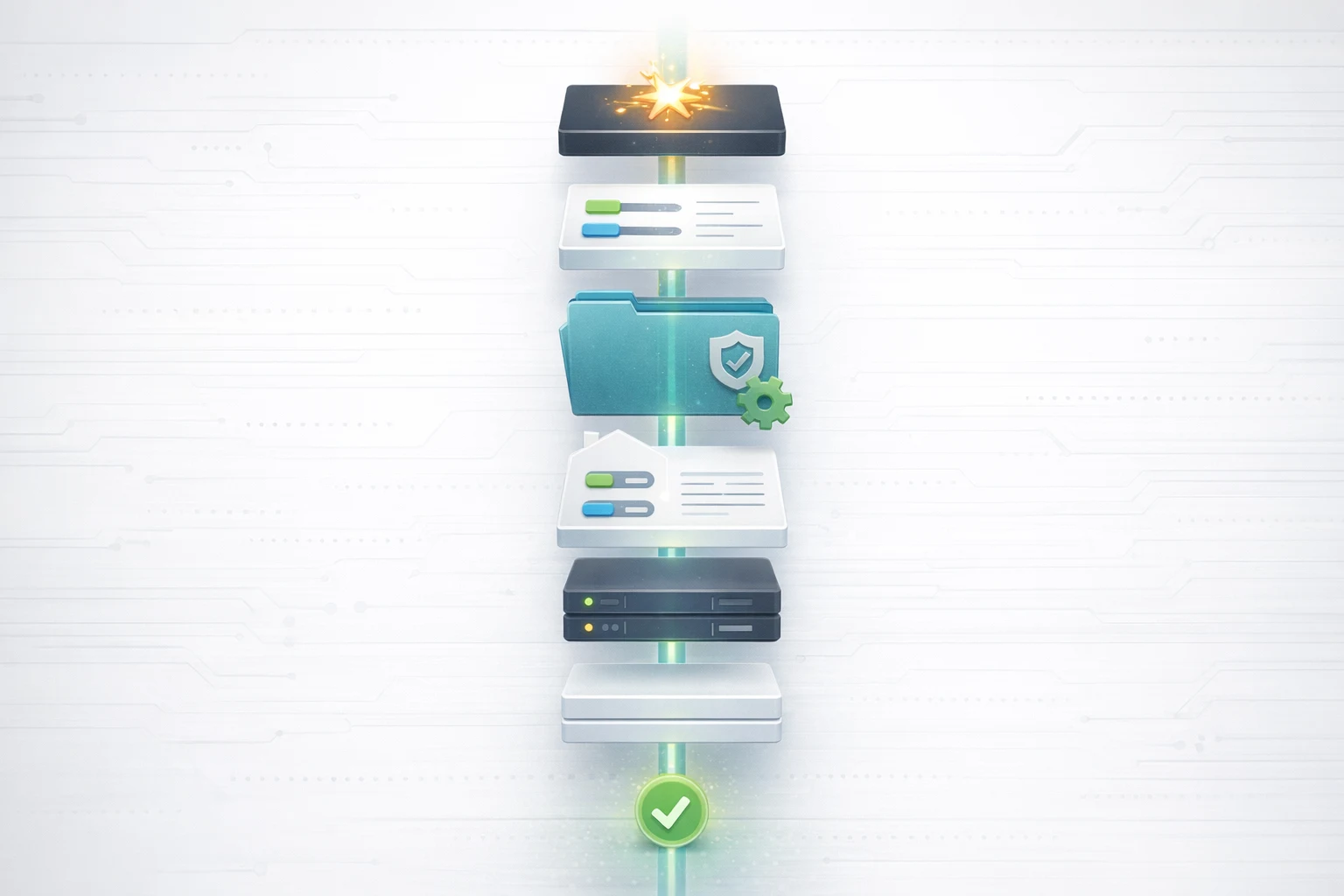 Textless Codex config.toml precedence ladder with stacked policy layers from overrides to defaults