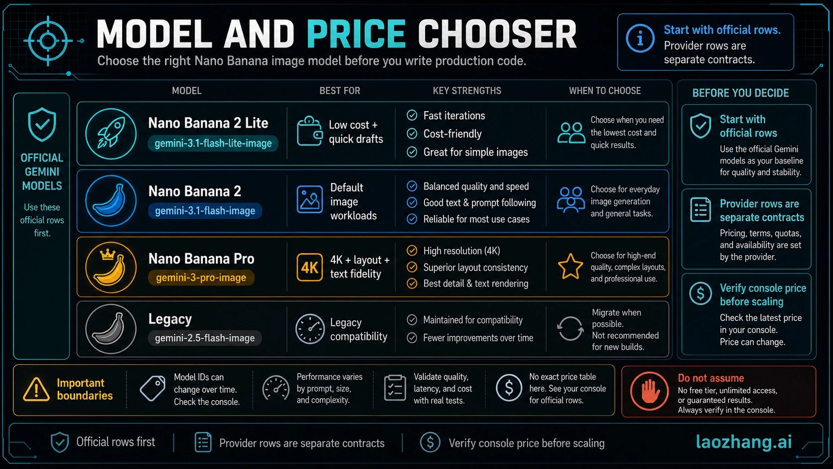 Model chooser comparing Nano Banana 2 Lite, Nano Banana 2, Nano Banana Pro, and the legacy Gemini image model