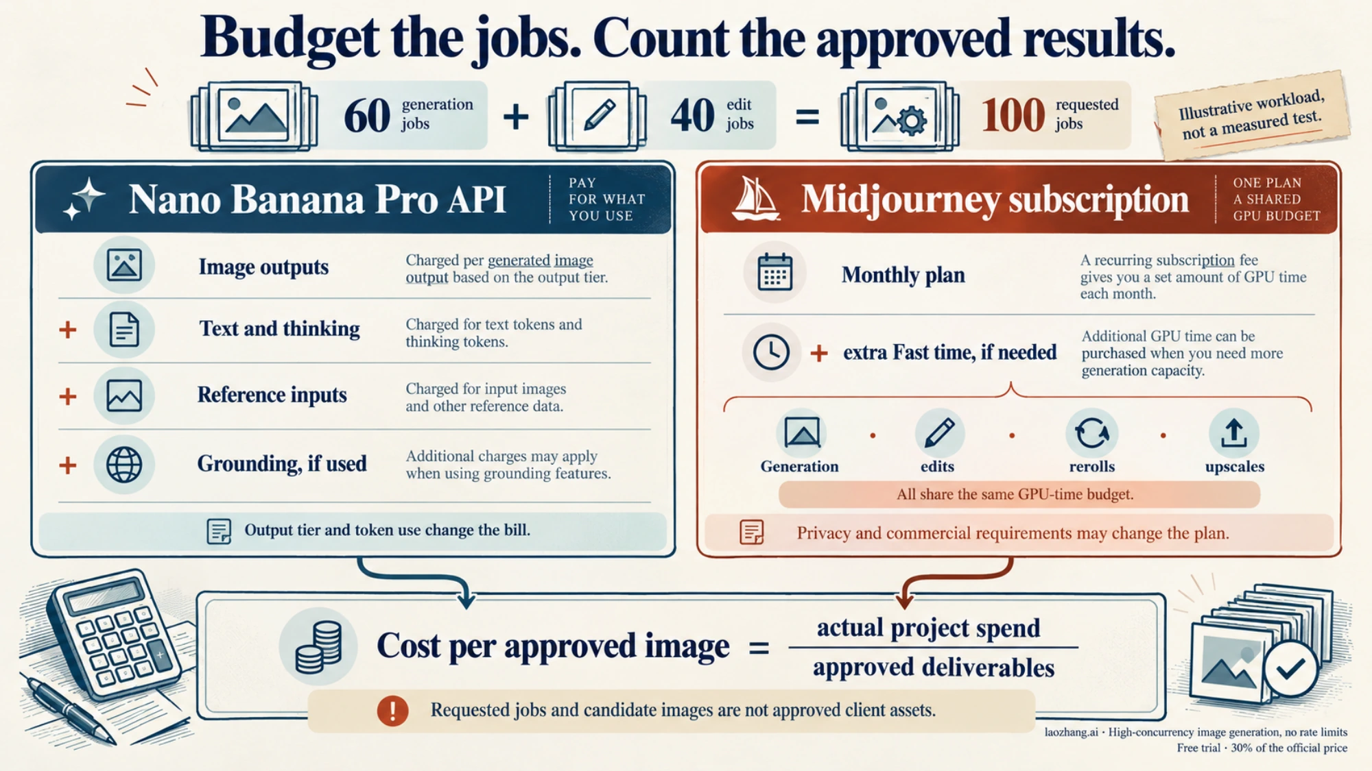 Editorial chart illustrating pay-per-image and subscription spending at different volumes