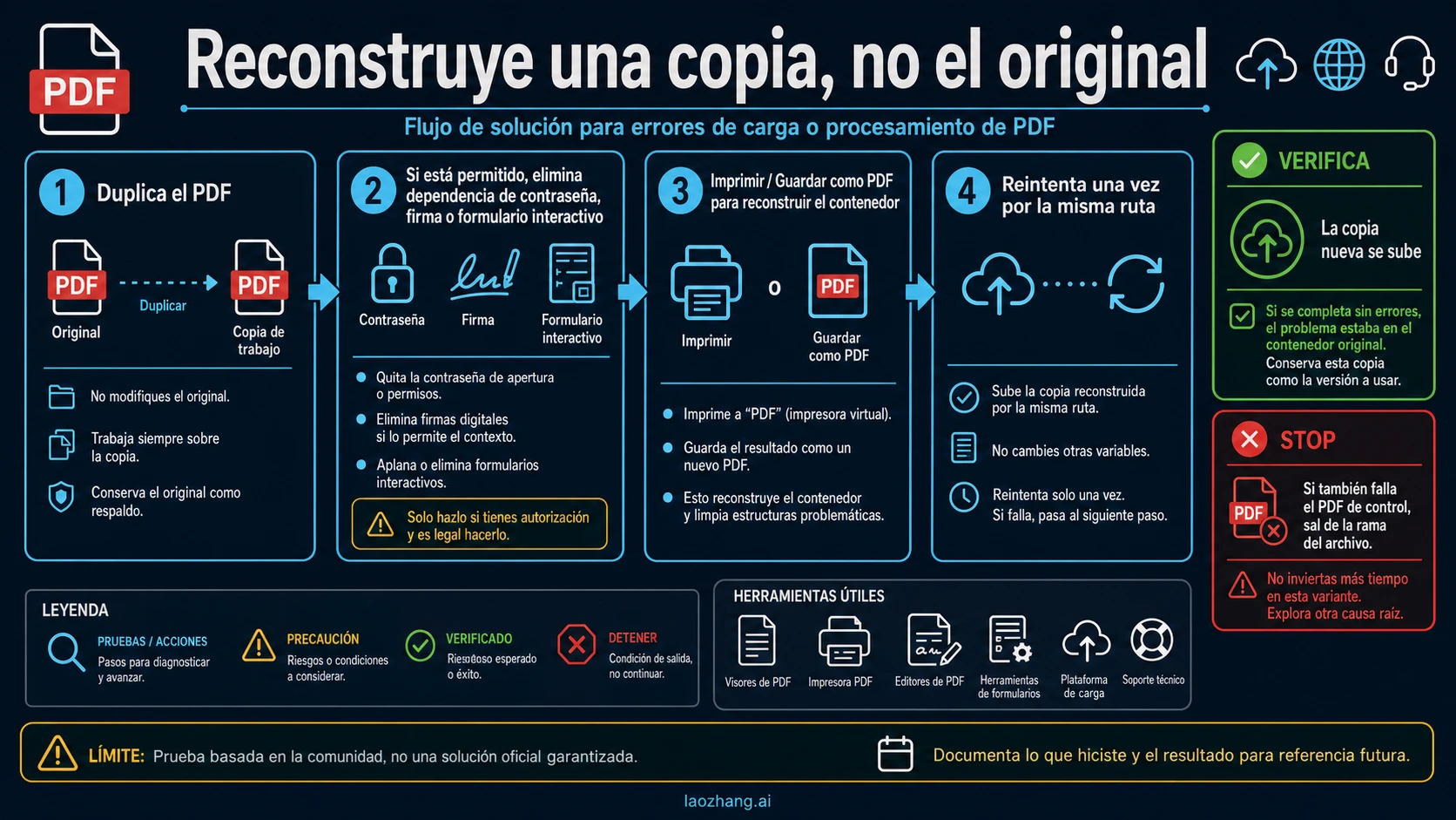 Secuencia segura para reconstruir una copia del PDF