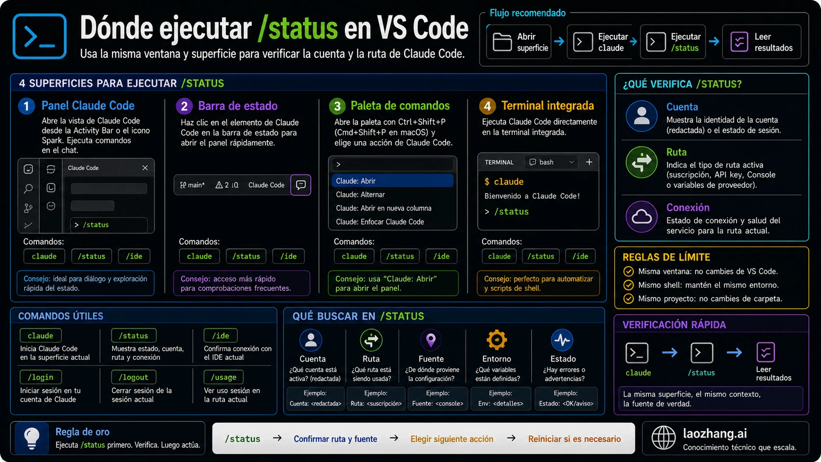 Superficies de VS Code para comprobar la cuenta activa