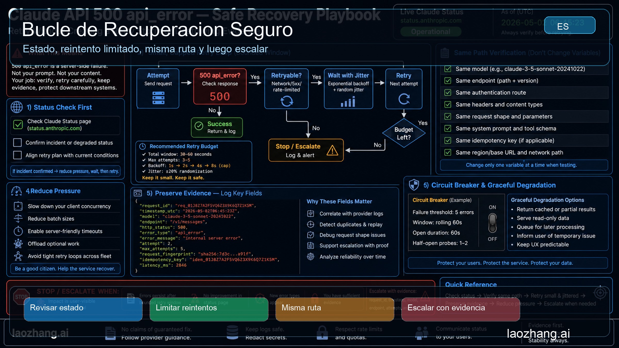 Recovery loop seguro para Claude API 500 api_error