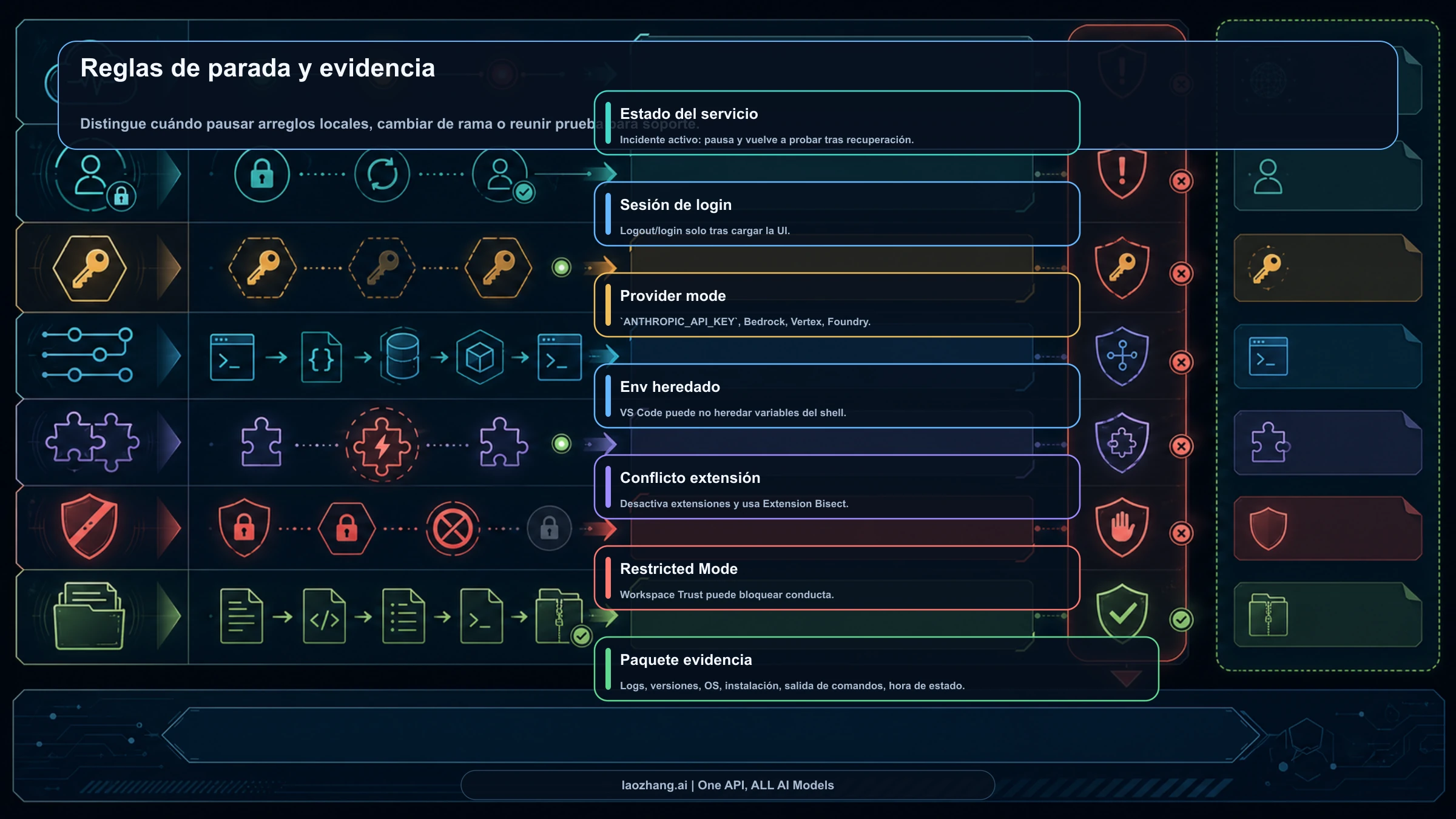Tablero de estado provider conflicto y escalación