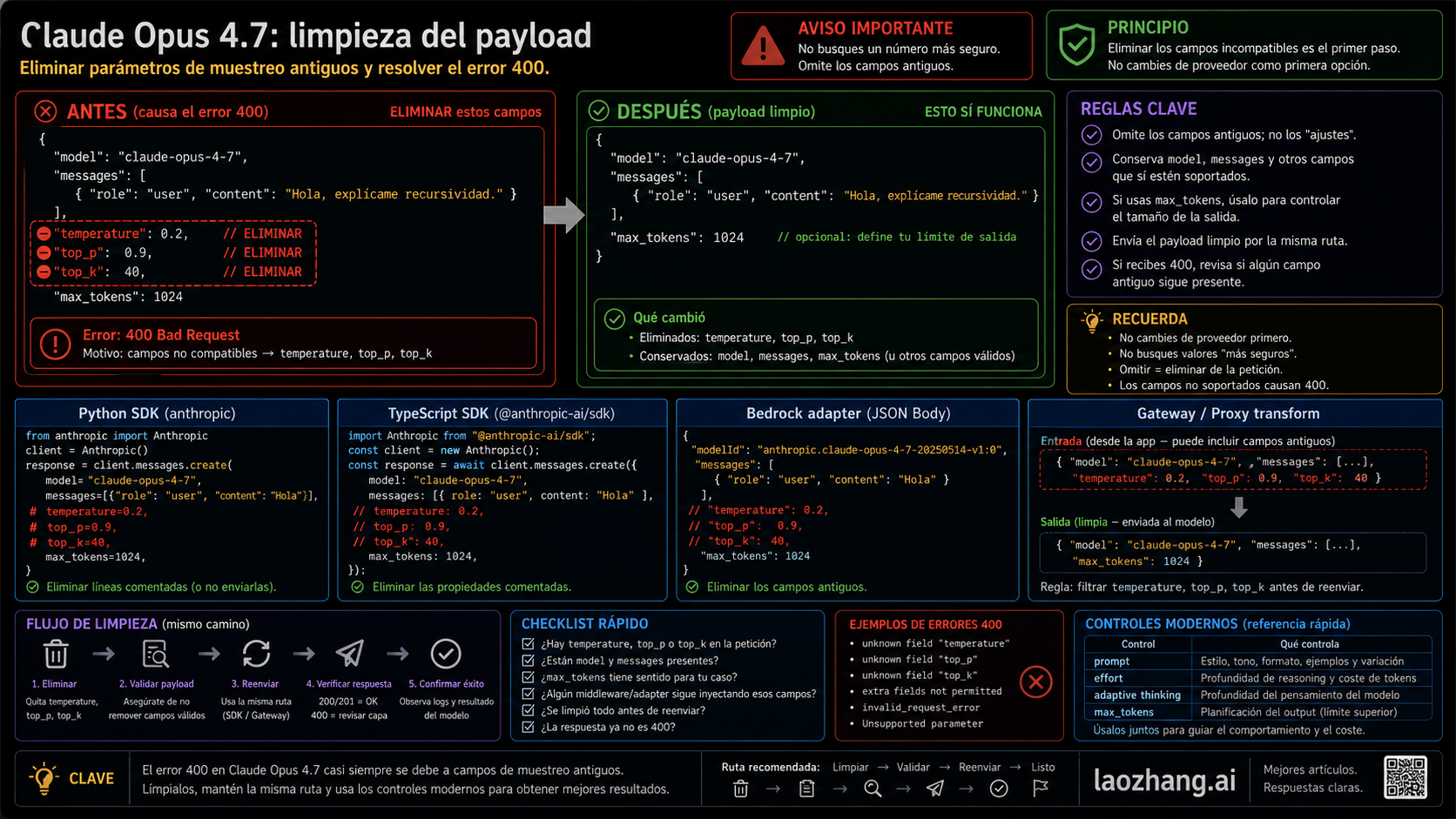 Payload antes y después