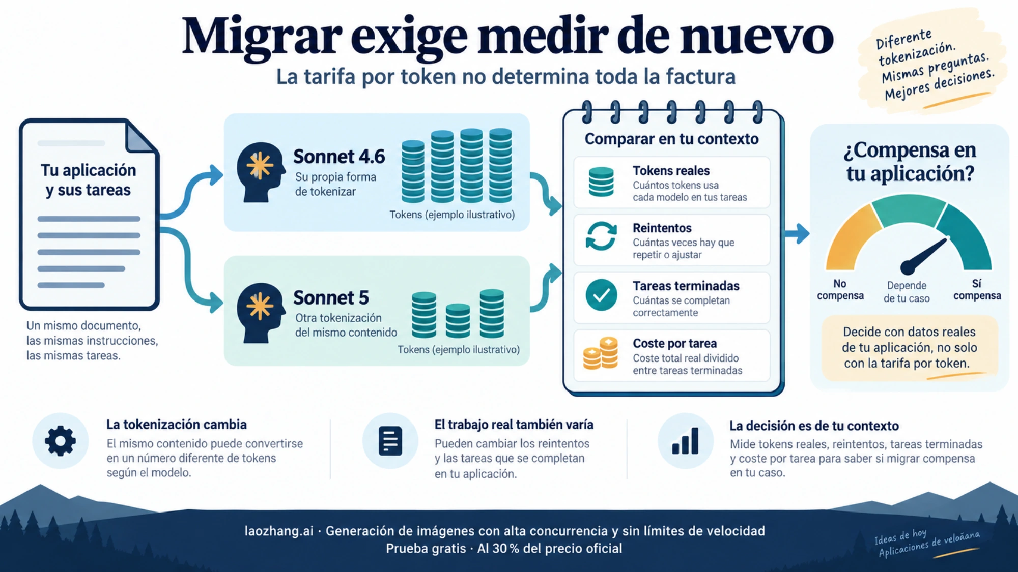 Comparación de Sonnet 4.6 y Sonnet 5 mediante tokens reales, reintentos y coste por tarea terminada