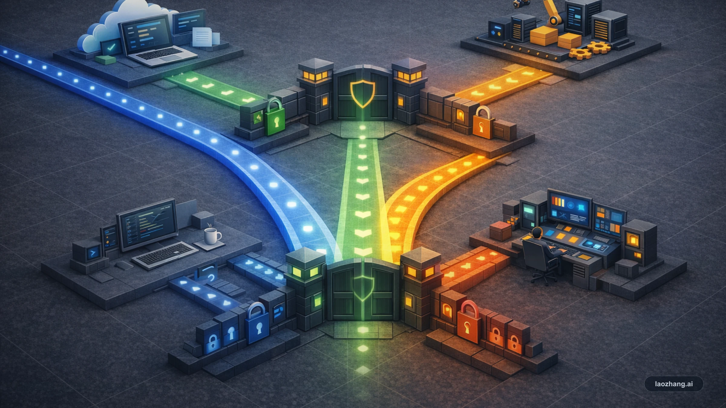 Frontera de funciones de Codex entre cloud, CLI o IDE local, CI automation y política admin