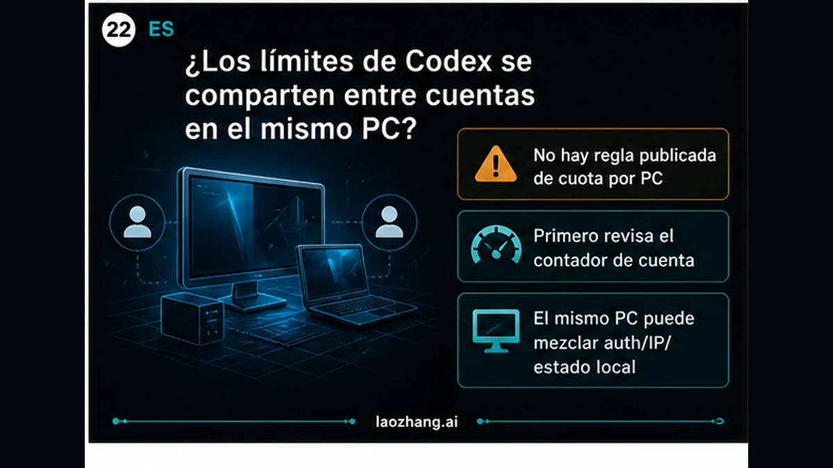 ¿Los límites de Codex se comparten entre cuentas en el mismo PC? Reglas y diagnóstico