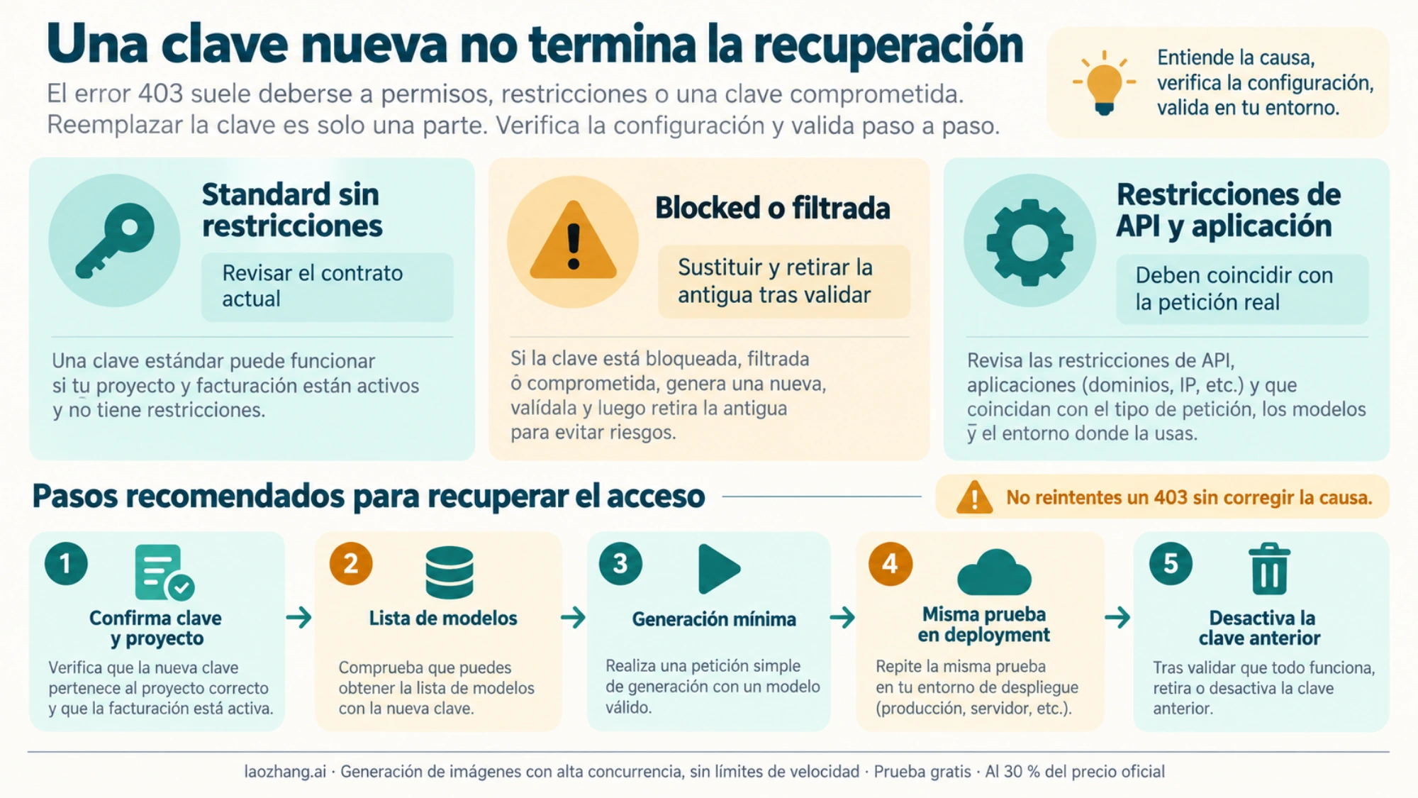 Recuperación de una clave de Gemini API según su estado y validación con la misma petición en deployment