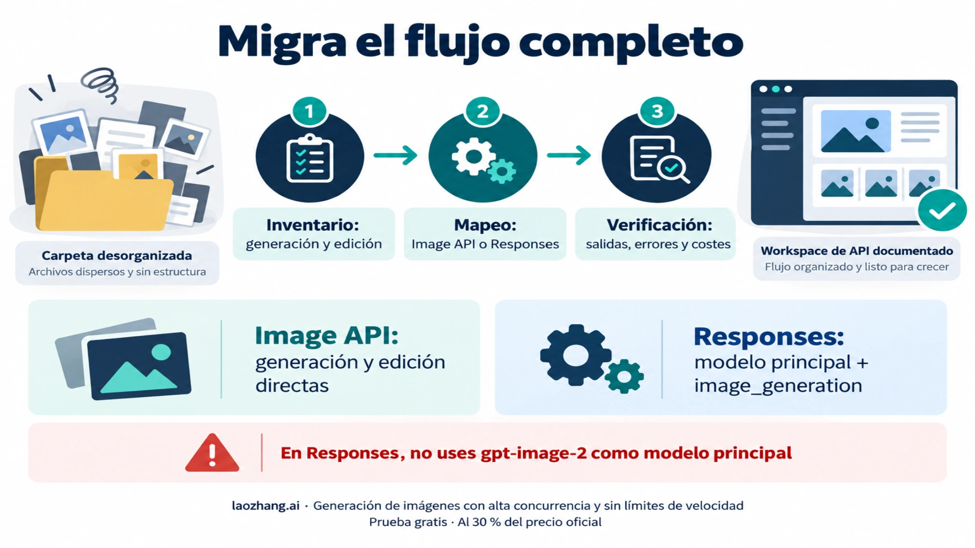 Inventario, mapeo a Image API o Responses y verificación del flujo de generación de imágenes