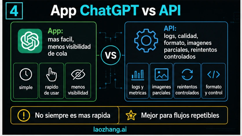 Comparacion de app ChatGPT y API