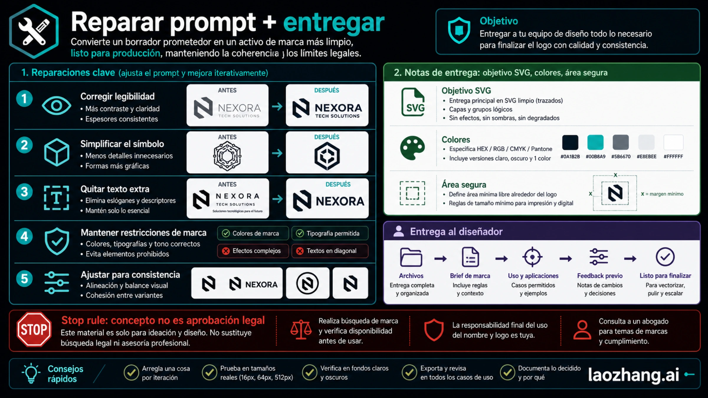 Repair prompts and designer handoff board