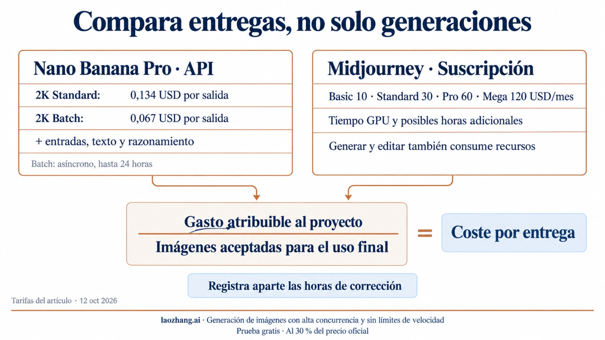 Ilustración de la comparación entre costes por uso y suscripción para los dos generadores