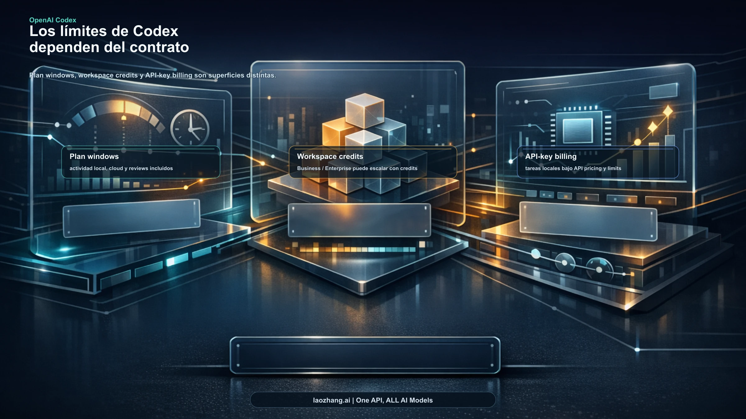 Límites de uso de OpenAI Codex: Plus, Pro 5x/20x, Business credits y API key