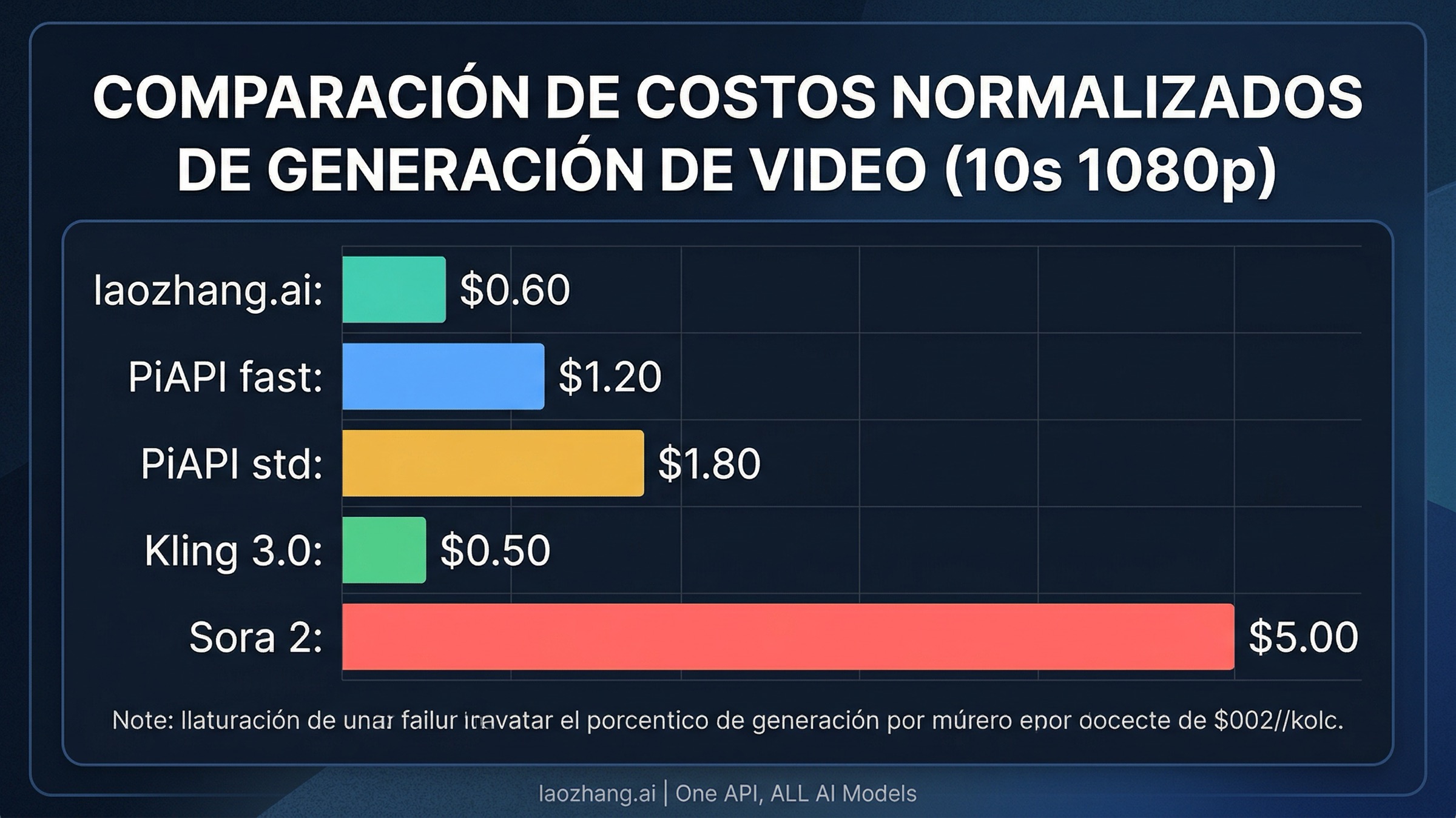 Gráfico de barras horizontales comparando el coste por clip de 10 segundos en 1080p entre proveedores de Seedance 2.0 y alternativas