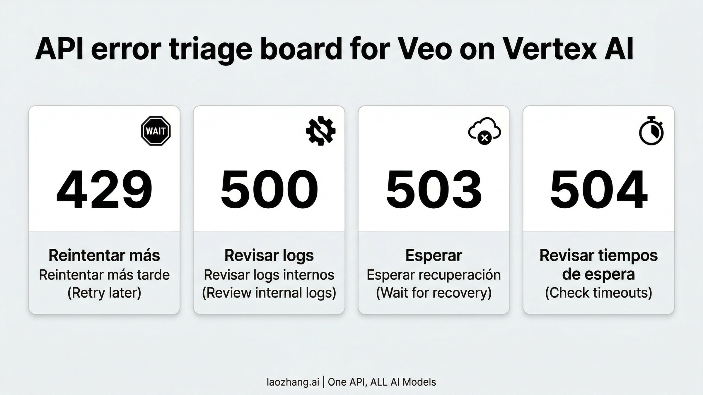 Panel de triaje de errores API para Google Veo en Vertex AI