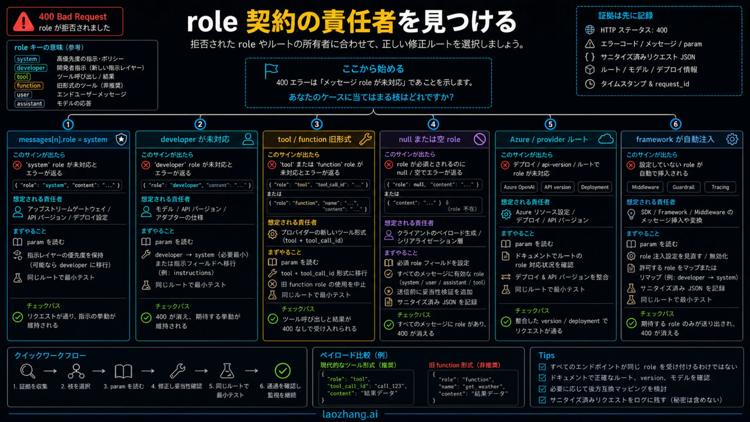 unsupported role エラーの責任箇所を決めるロール契約マップ