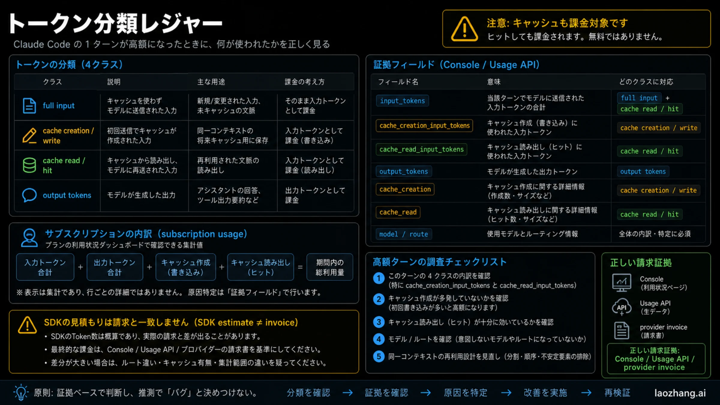 Claude Code cache creation と cache read token の分類帳