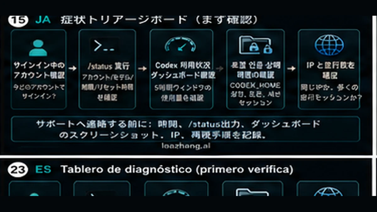 同じ PC での Codex 制限症状を診断するボード