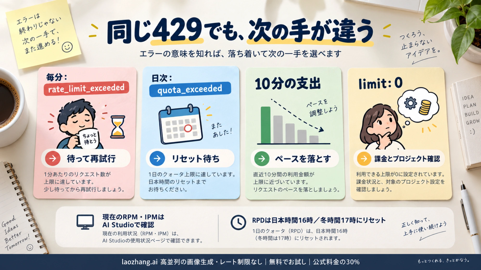 429を毎分・日次・支出・無料枠に分ける確認図
