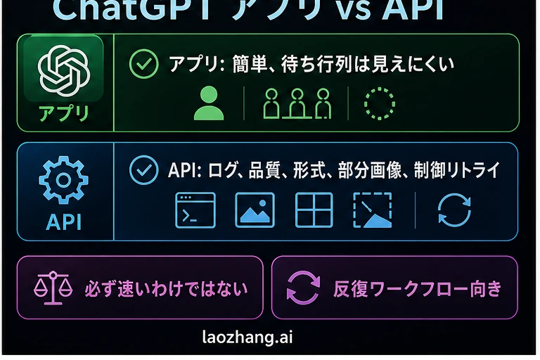 ChatGPT アプリと API の制御比較