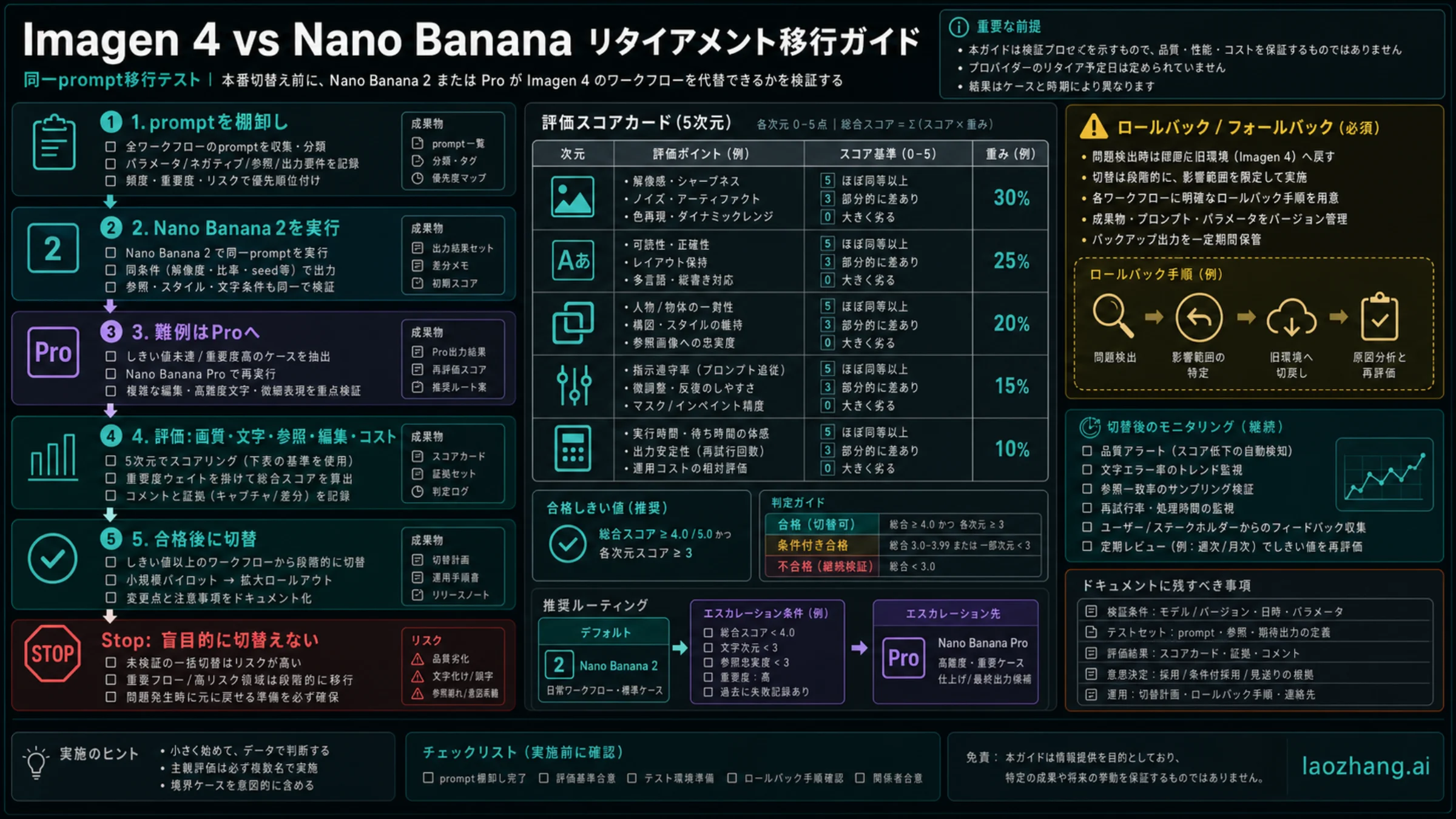 Imagen 4 から Nano Banana へ移す前の同一プロンプト移行テスト