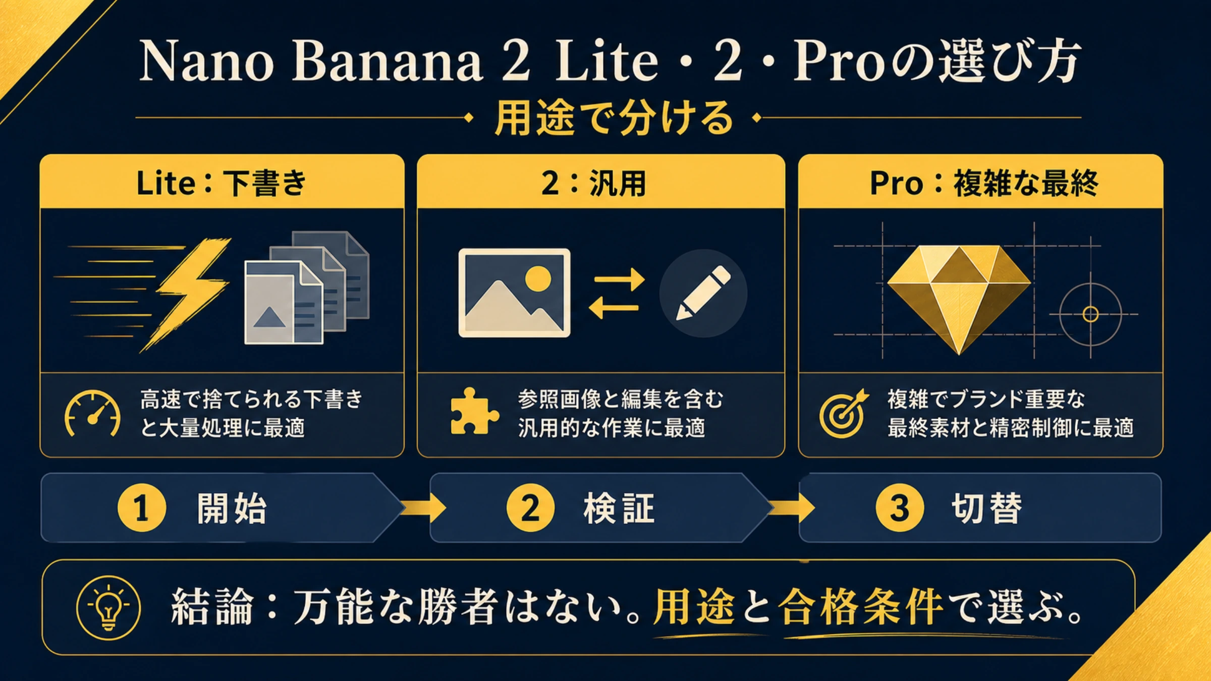 Nano Banana 2 Lite、Nano Banana 2、Nano Banana Proの三つの用途別経路