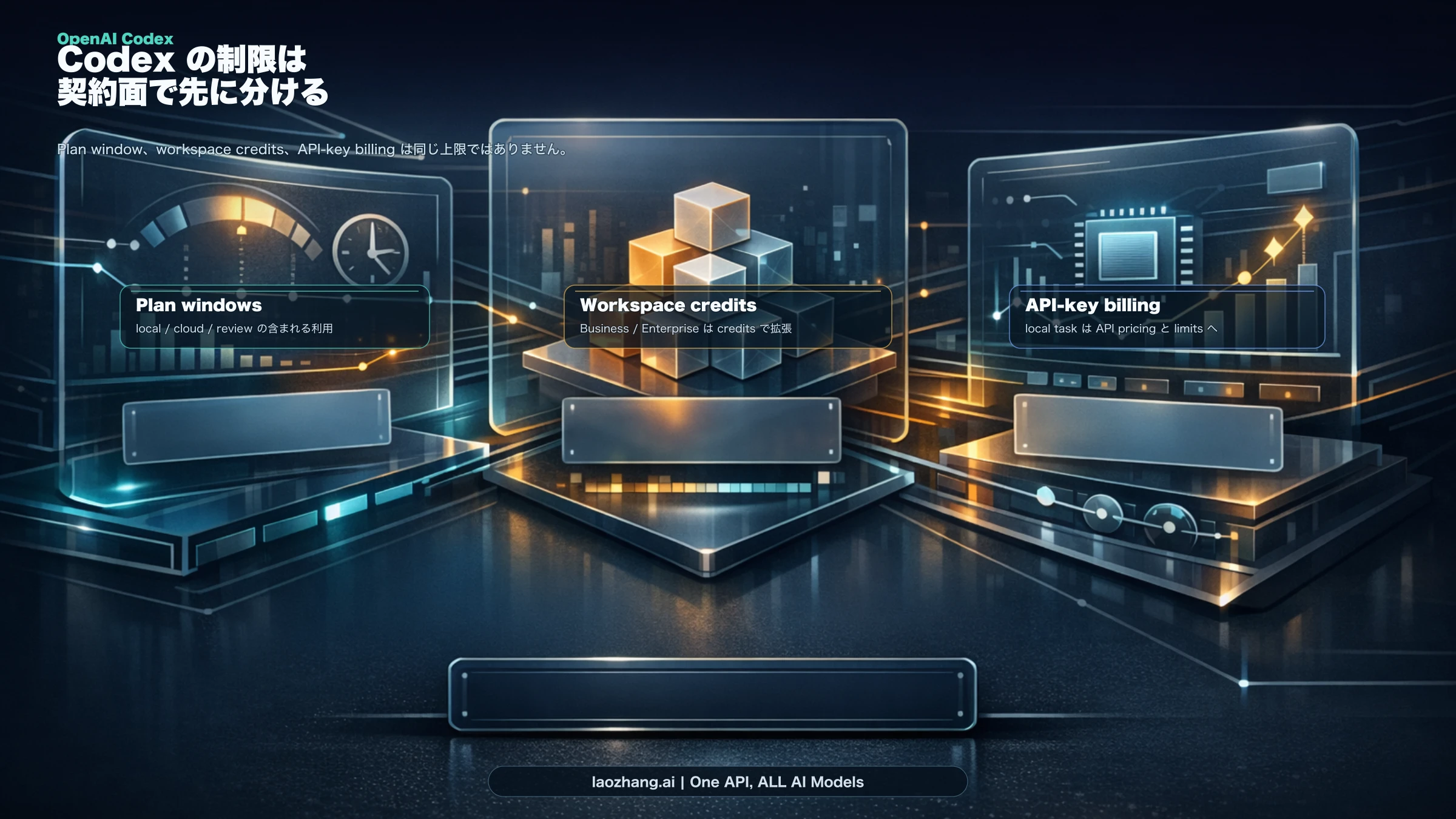 OpenAI Codex の利用制限：Plus、Pro 5x/20x、Business credits、API key の読み方